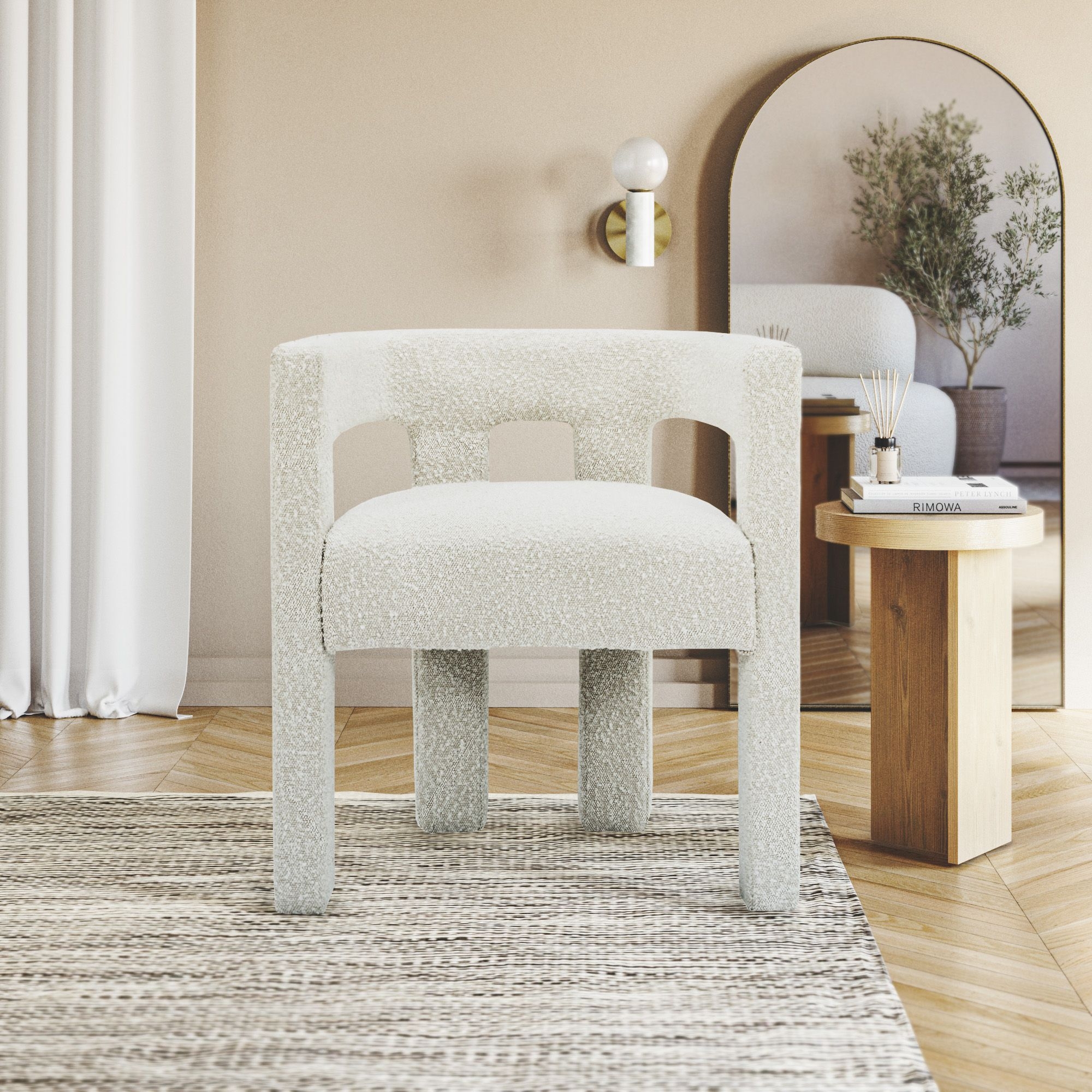 Athena Boucle Fabric Accent Chair