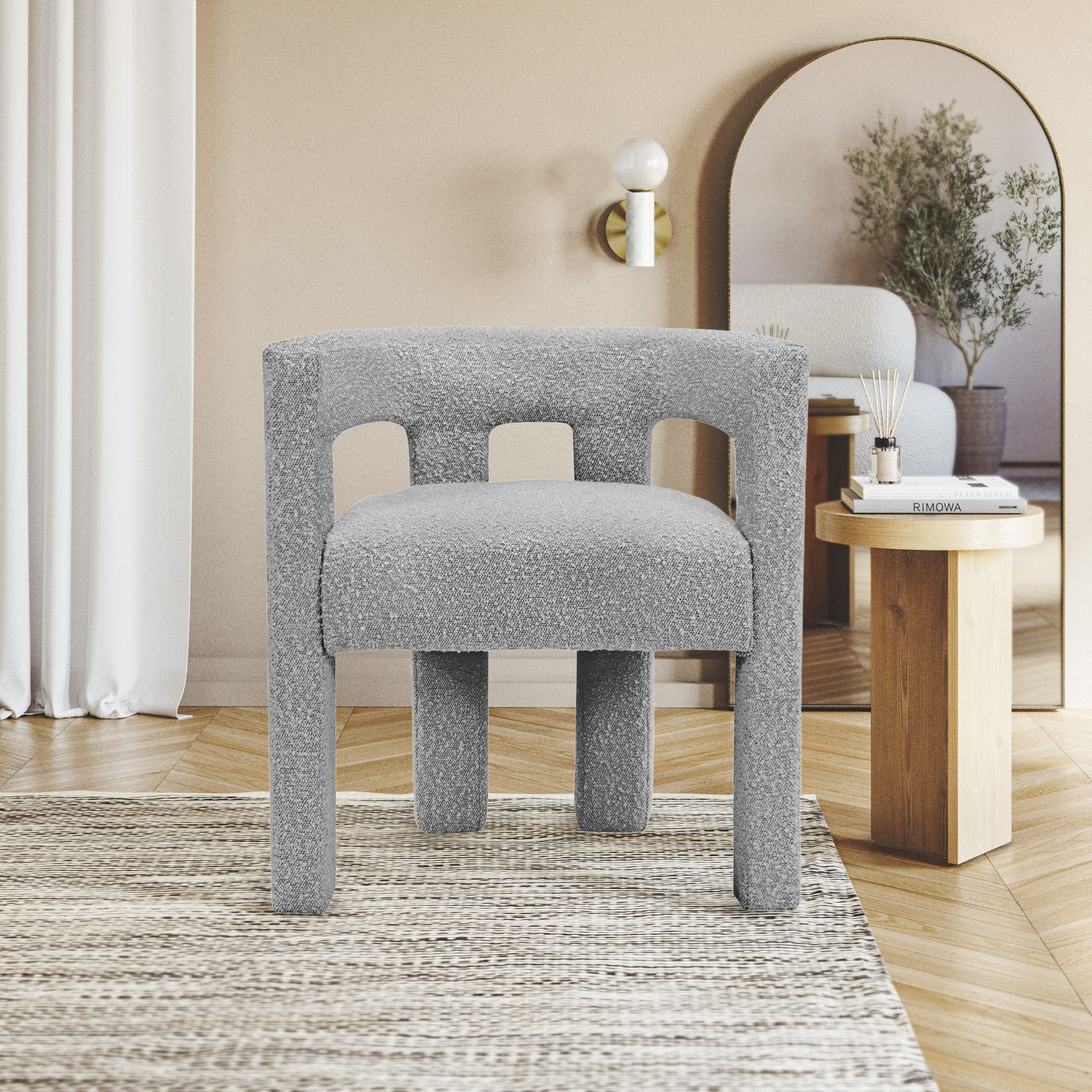 Athena Boucle Fabric Accent Chair