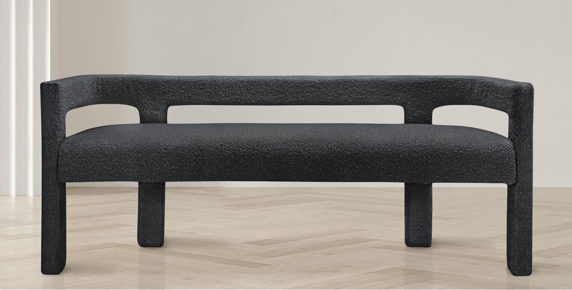 Athena Boucle Fabric Bench