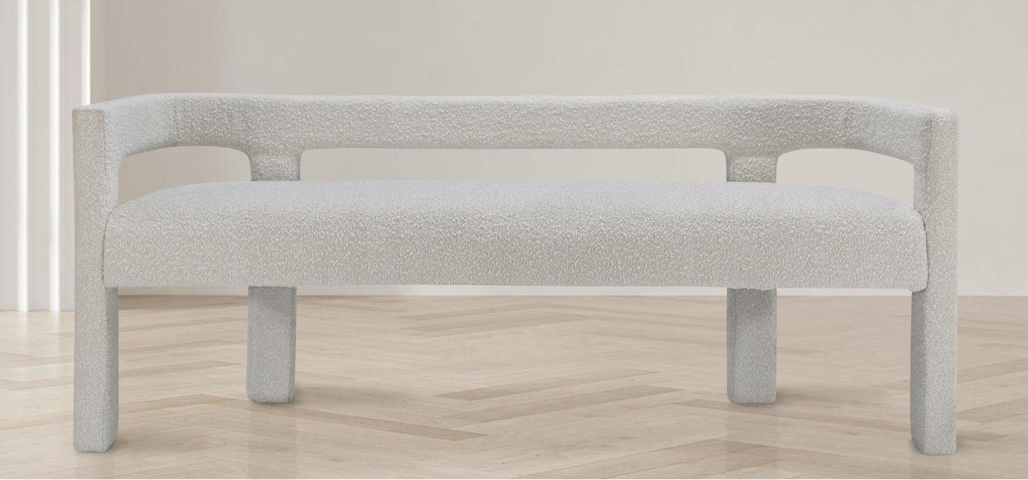 Athena Boucle Fabric Bench
