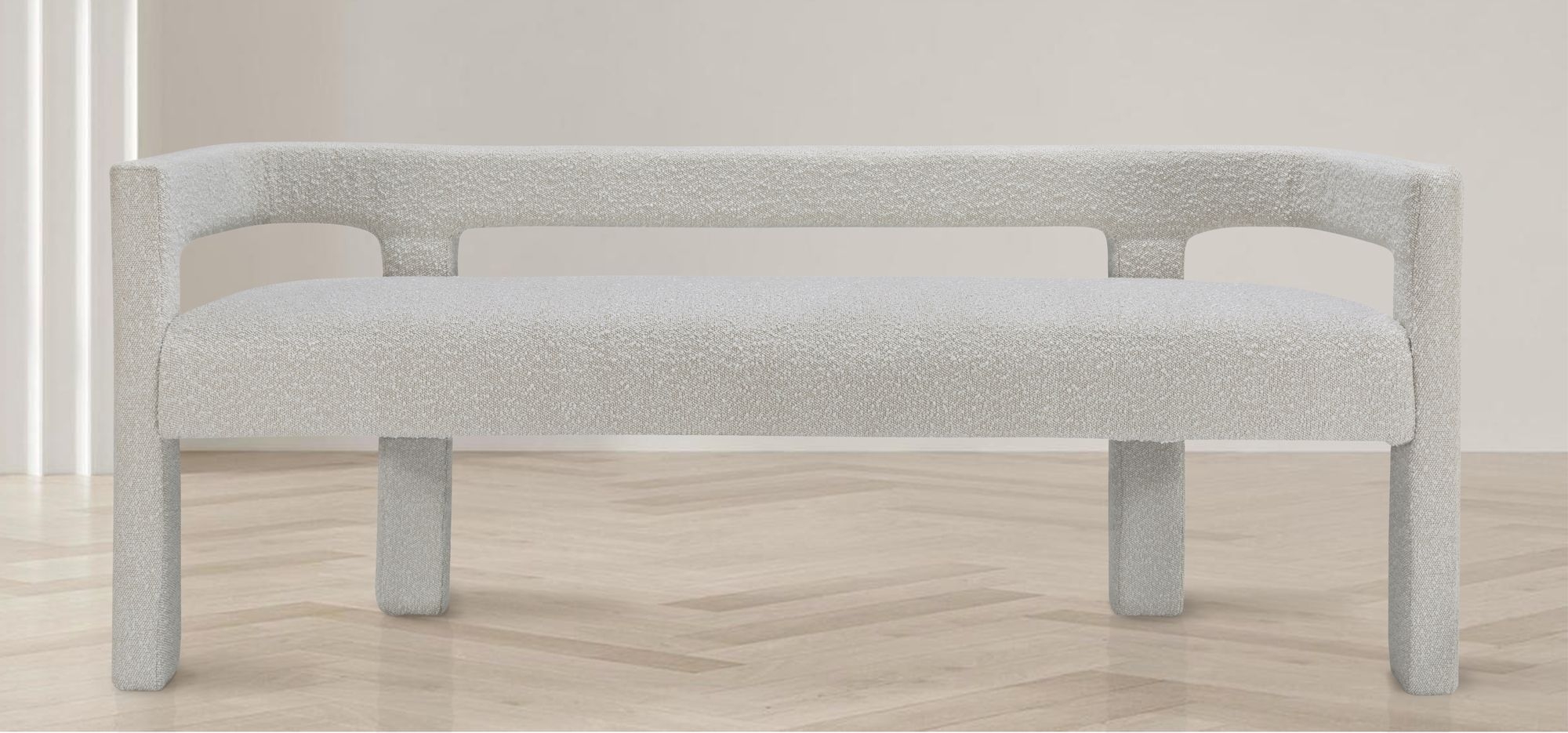 Athena Boucle Fabric Bench