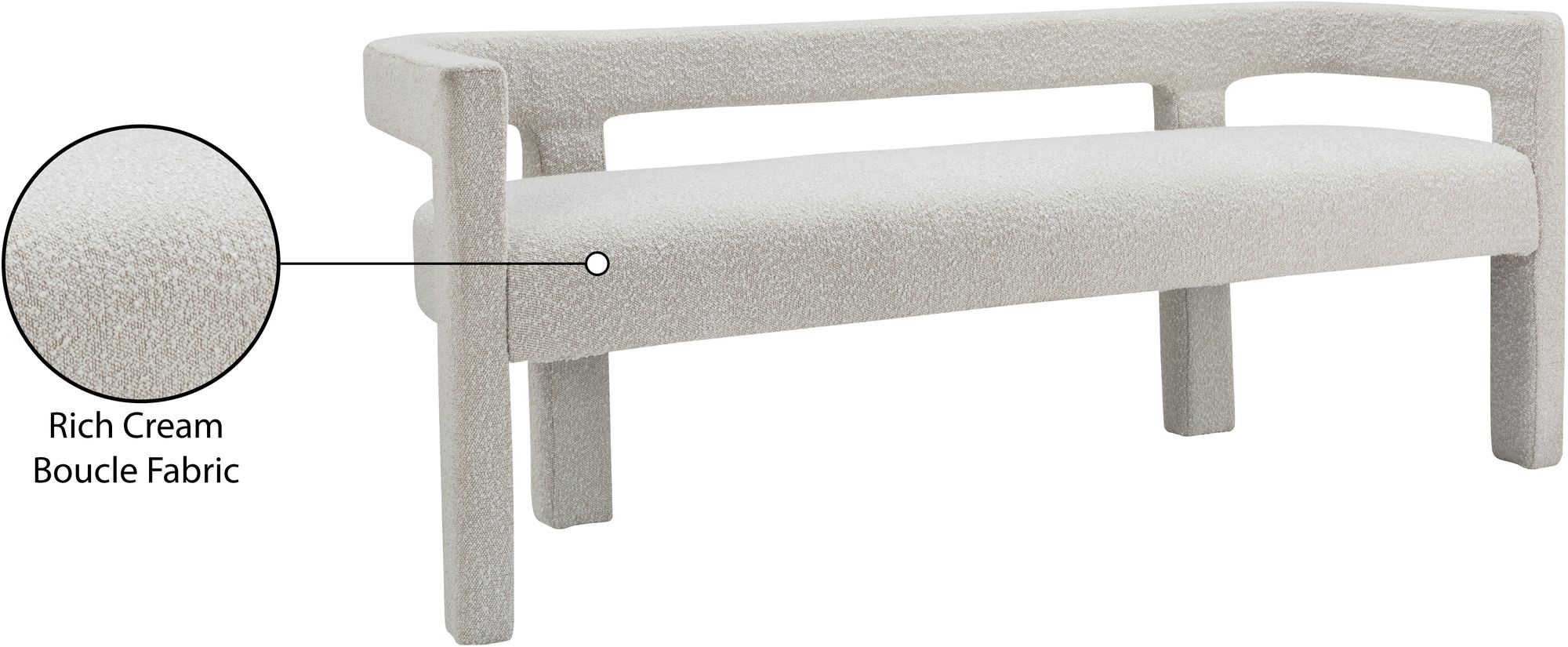 Athena Boucle Fabric Bench