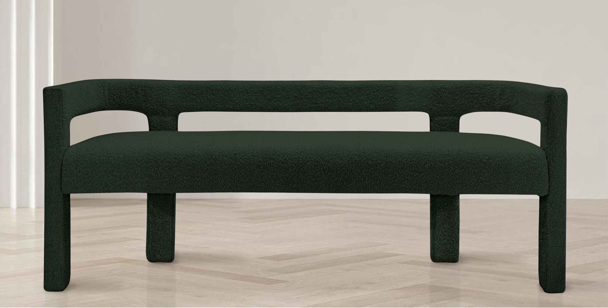 Athena Boucle Fabric Bench