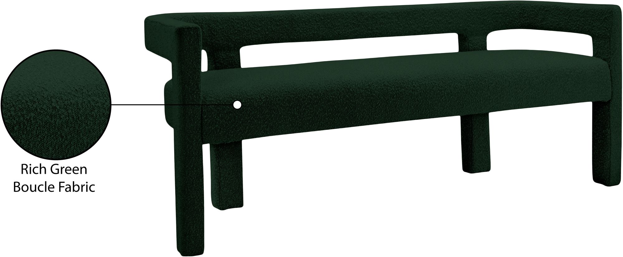 Athena Boucle Fabric Bench