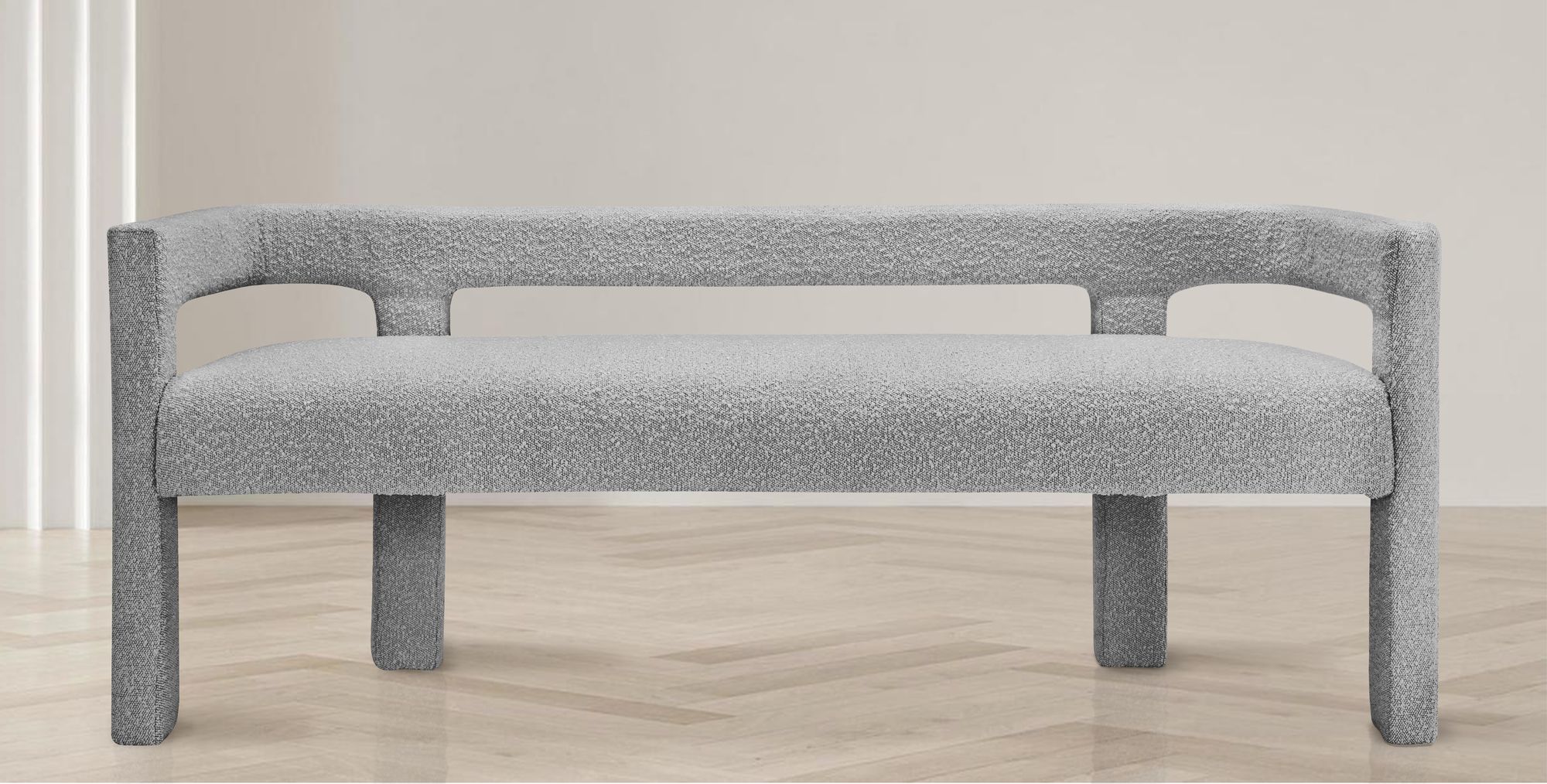 Athena Boucle Fabric Bench