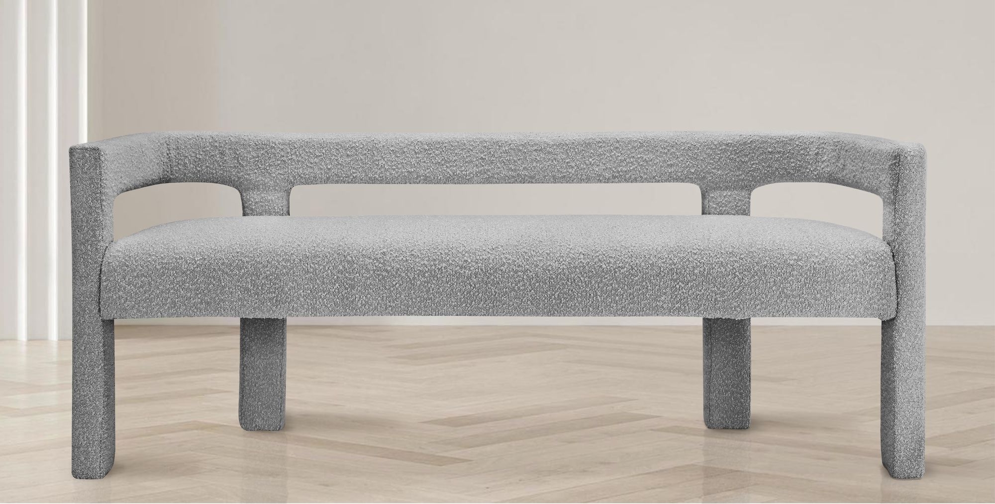 Athena Boucle Fabric Bench