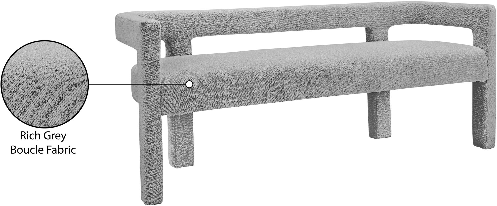 Athena Boucle Fabric Bench