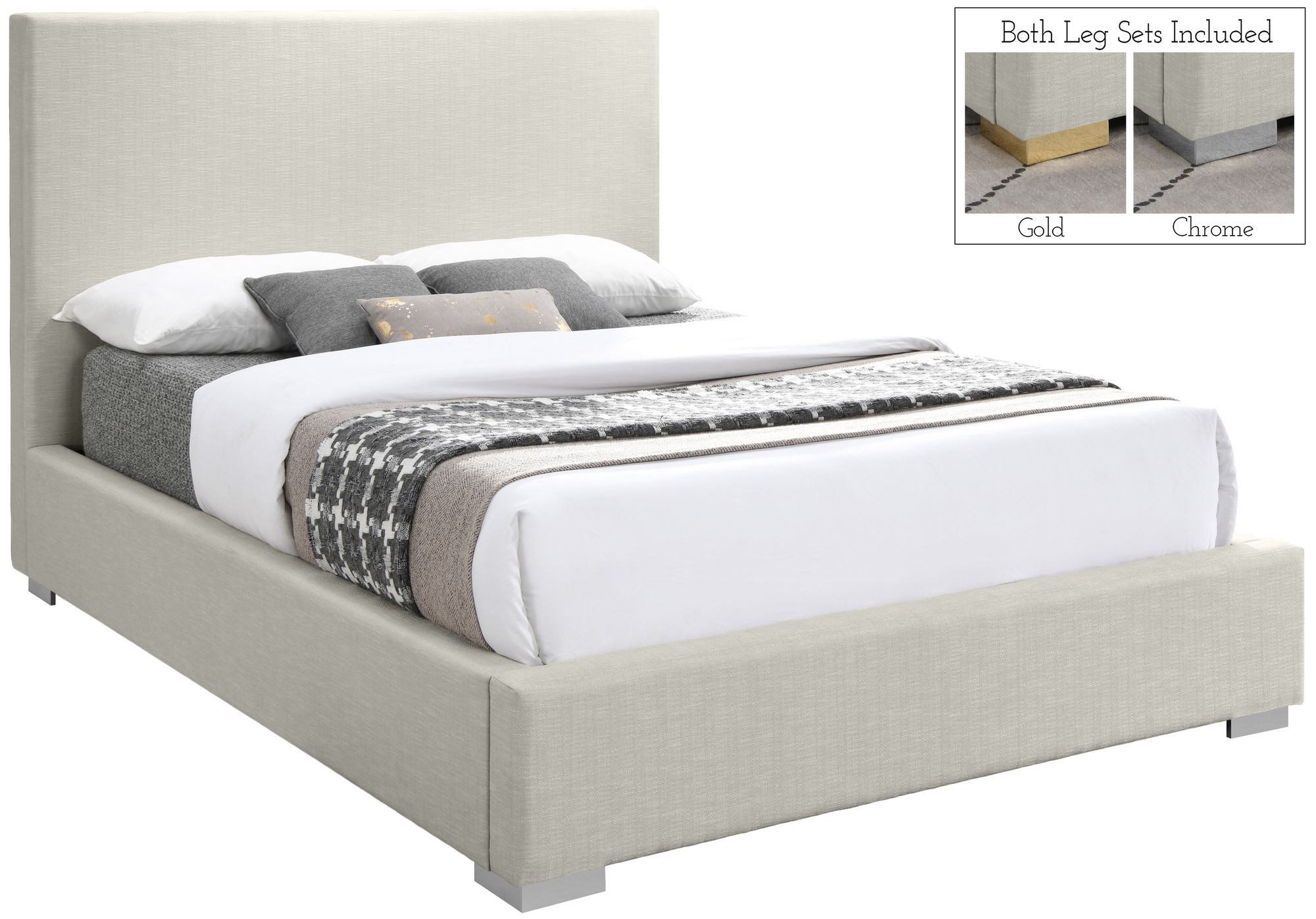 Crosby Linen Fabric Full Size Bed