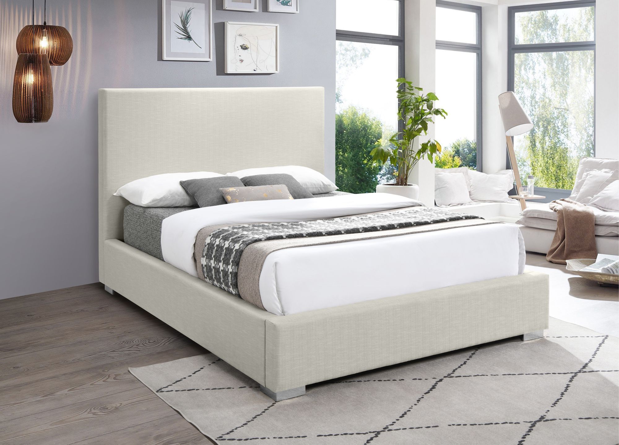 Crosby Linen Fabric Full Size Bed