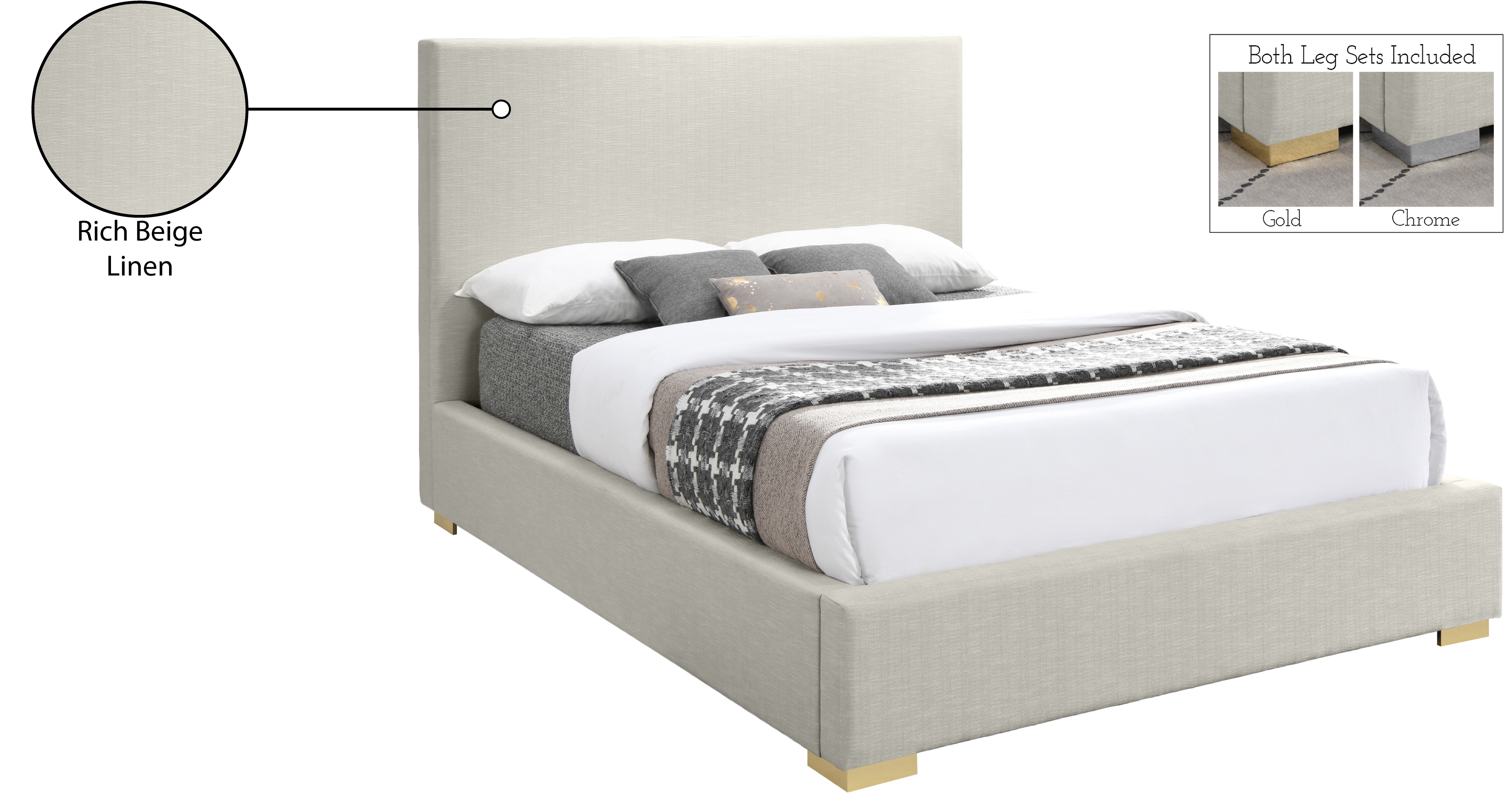 Crosby Linen Fabric Bed