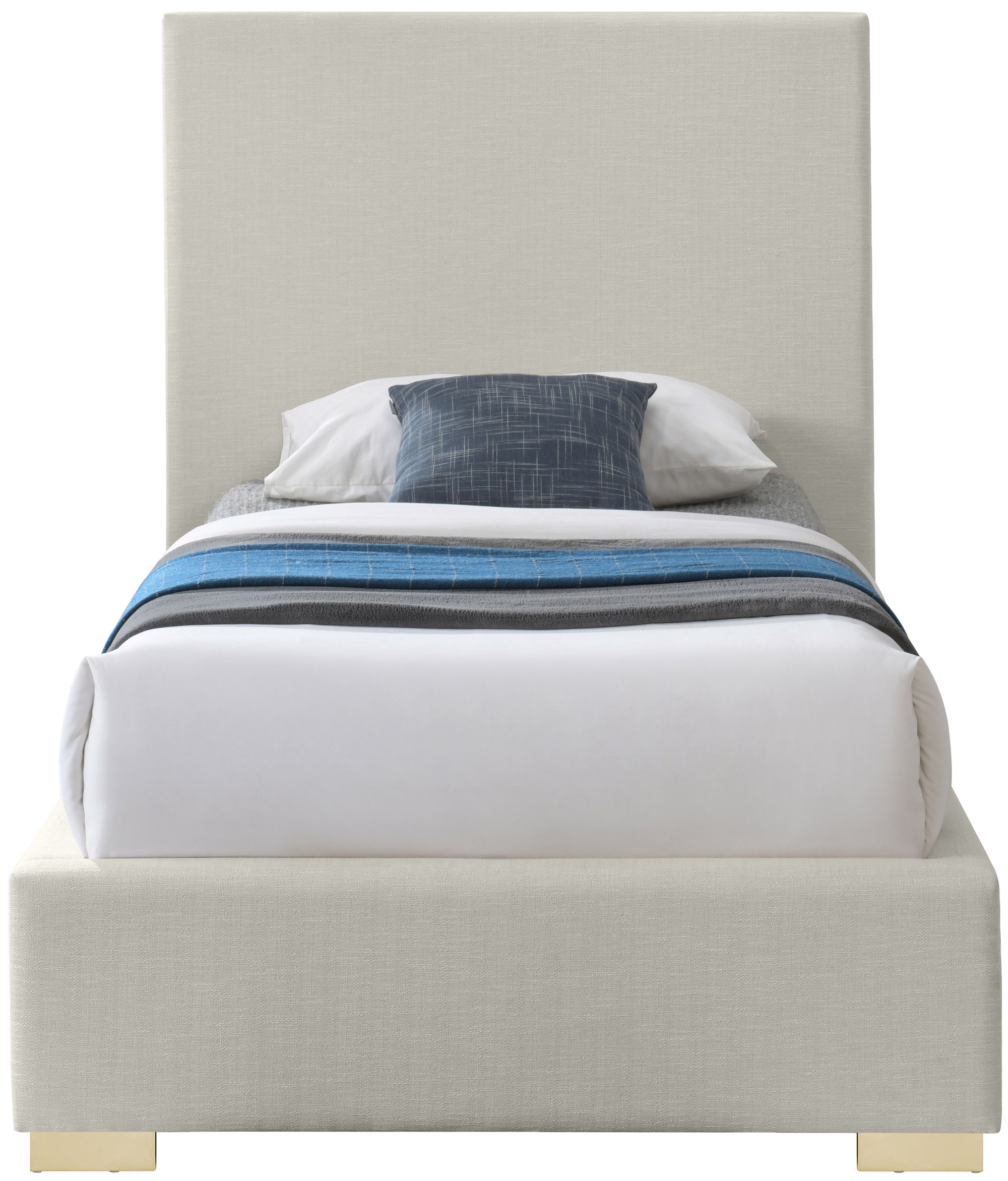 Crosby Linen Fabric Twin Size Bed
