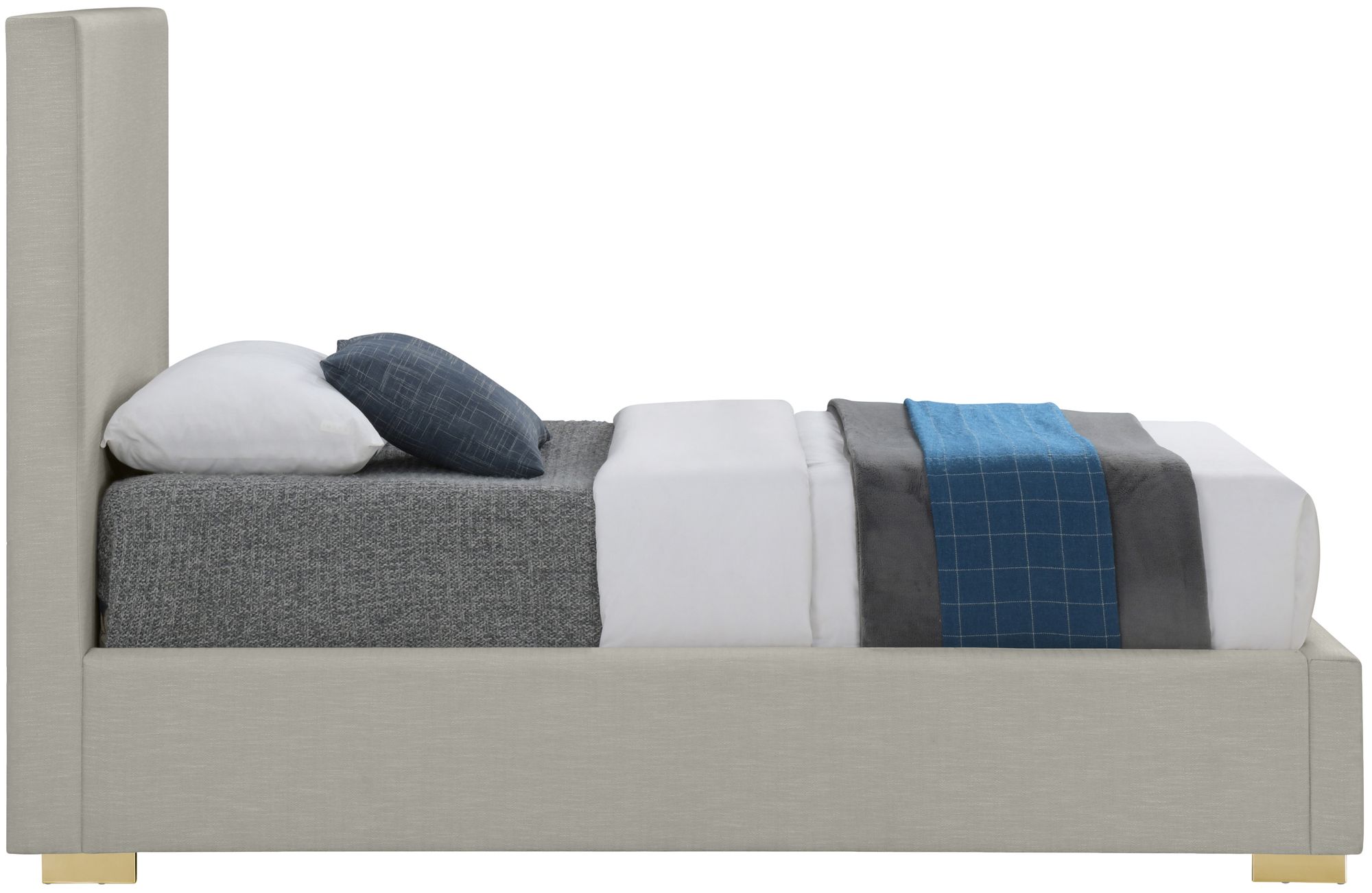 Crosby Linen Fabric Twin Size Bed