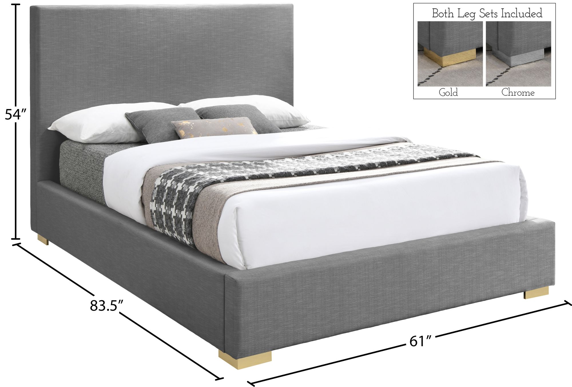 Crosby Linen Fabric Full Size Bed