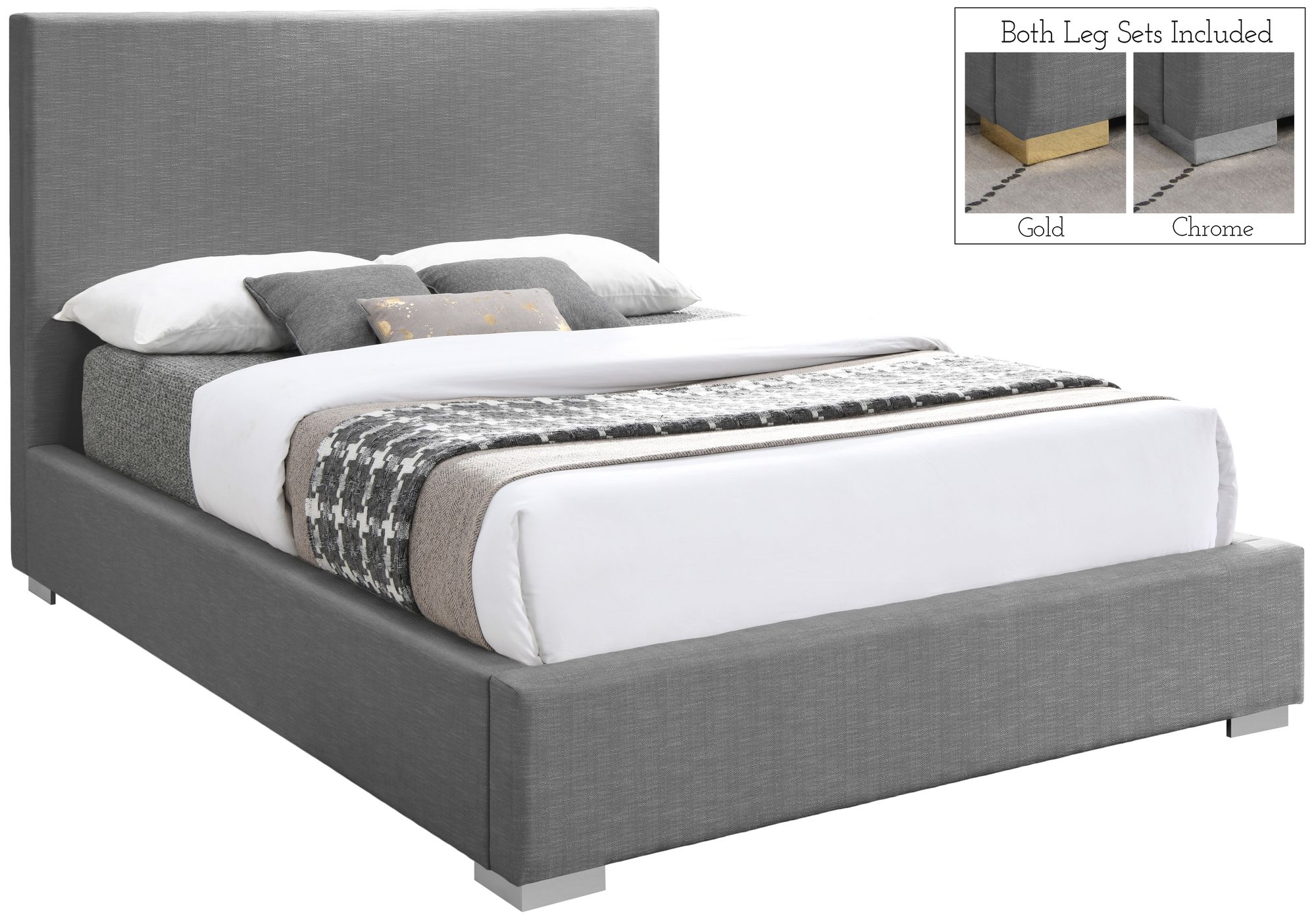 Crosby Linen Fabric Queen Size Bed