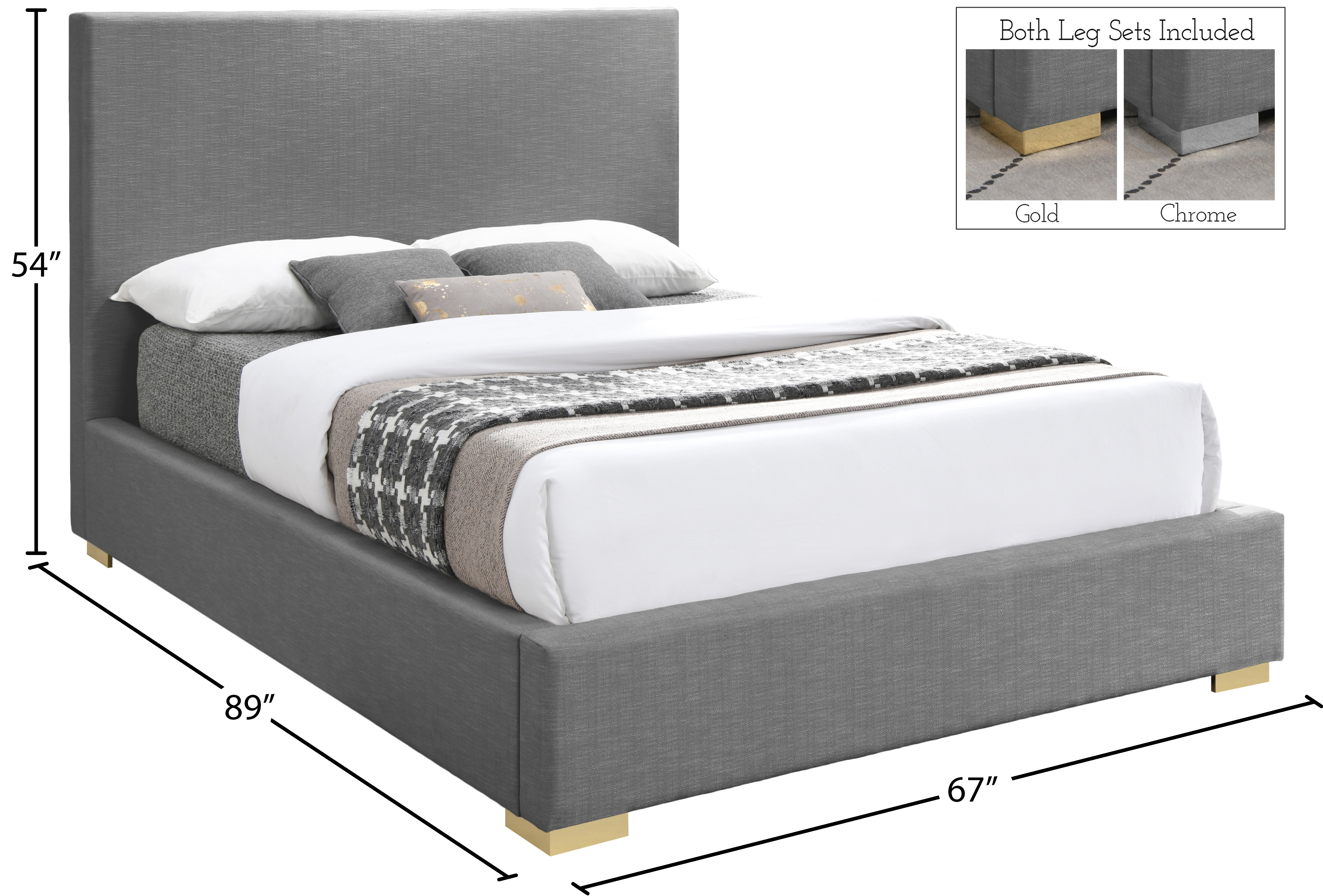 Crosby Linen Fabric Queen Size Bed
