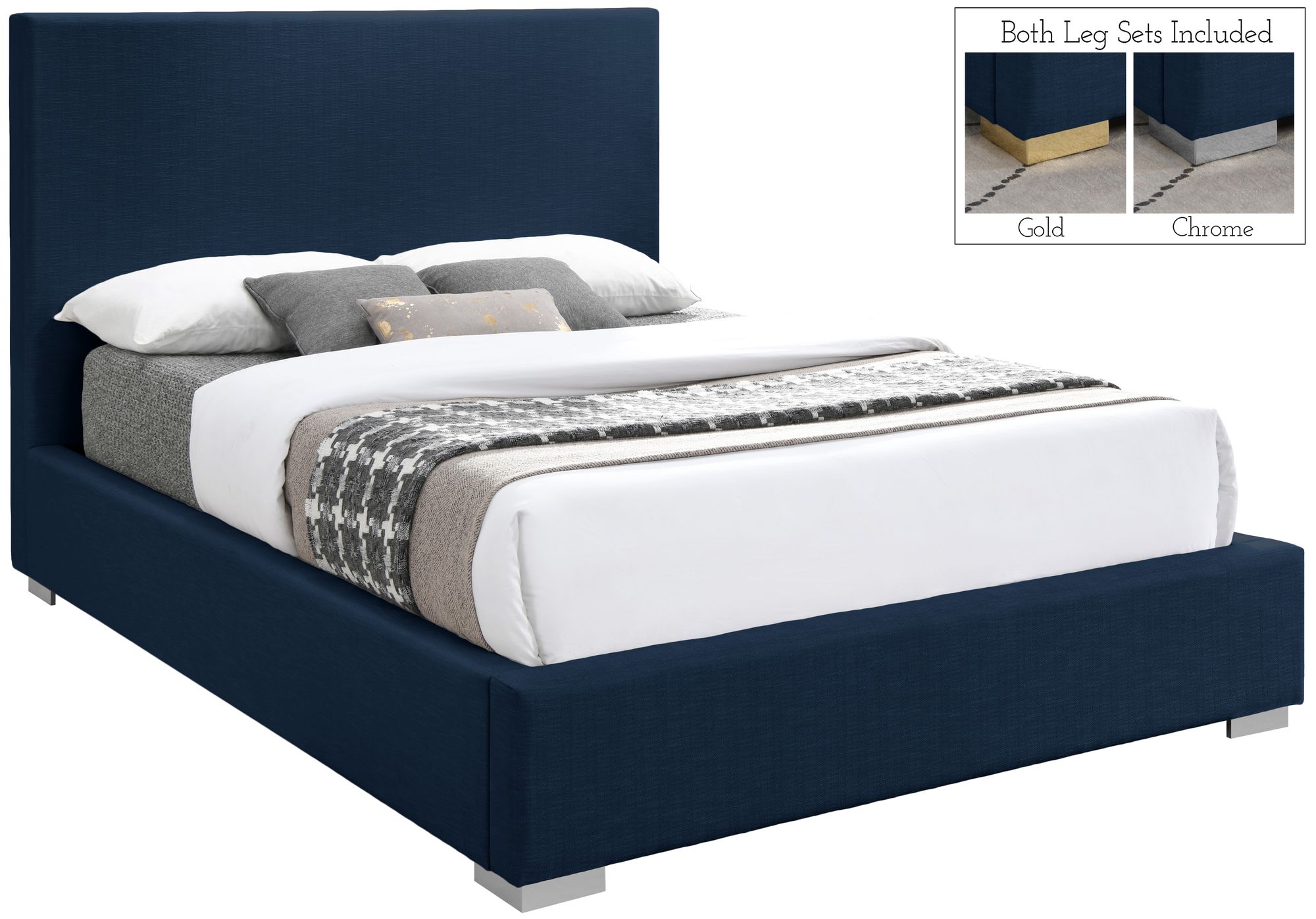 Crosby Linen Fabric Full Size Bed
