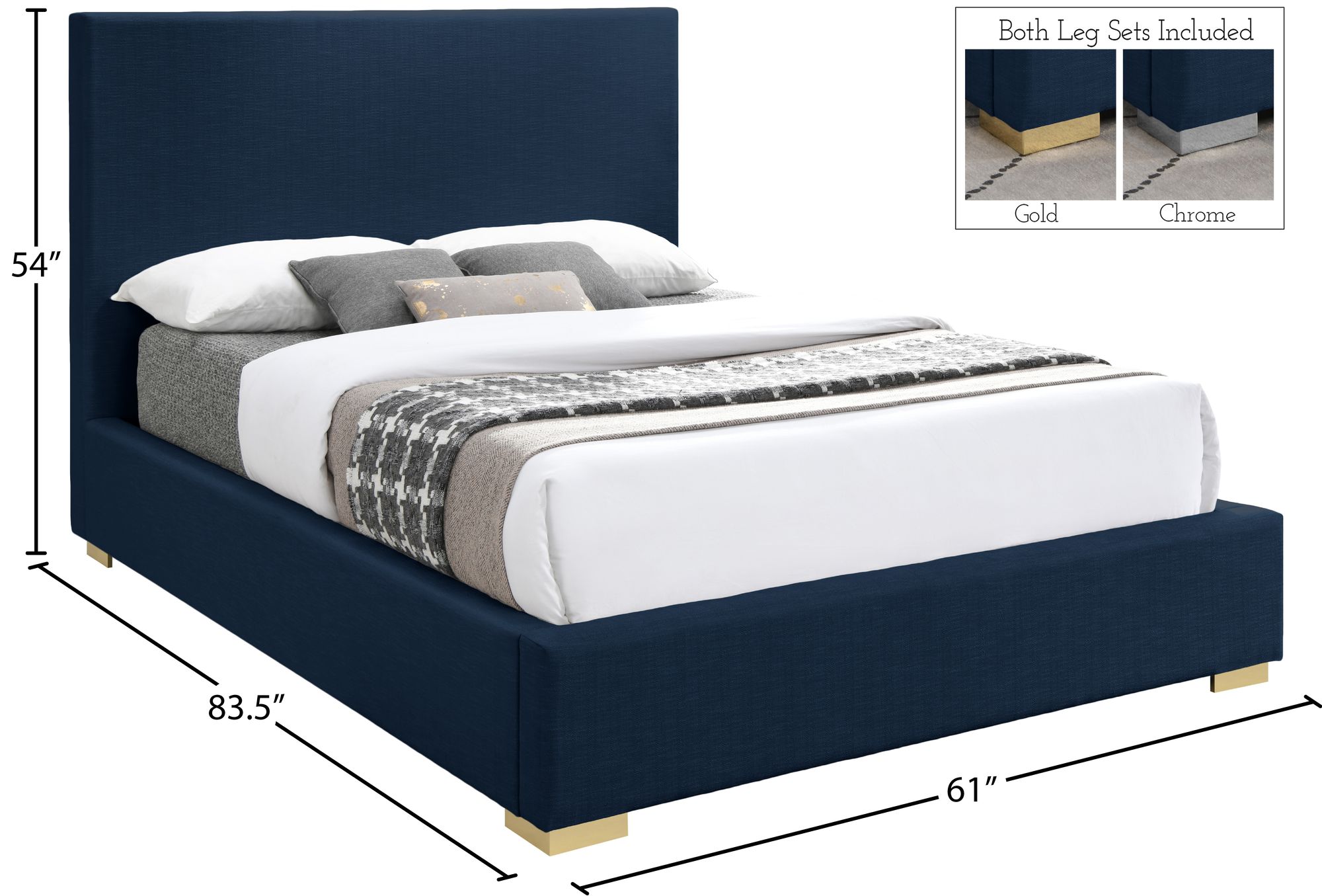 Crosby Linen Fabric Full Size Bed
