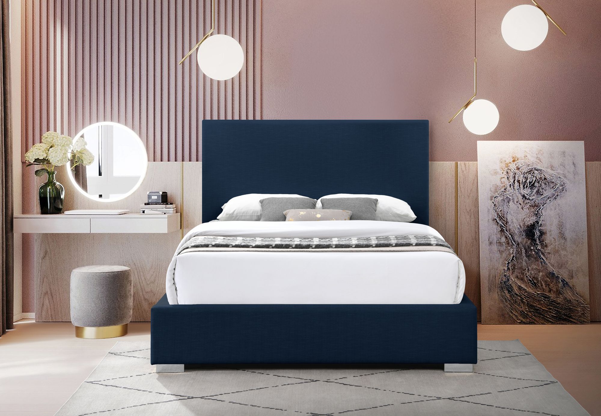 Crosby Linen Fabric King Size Bed