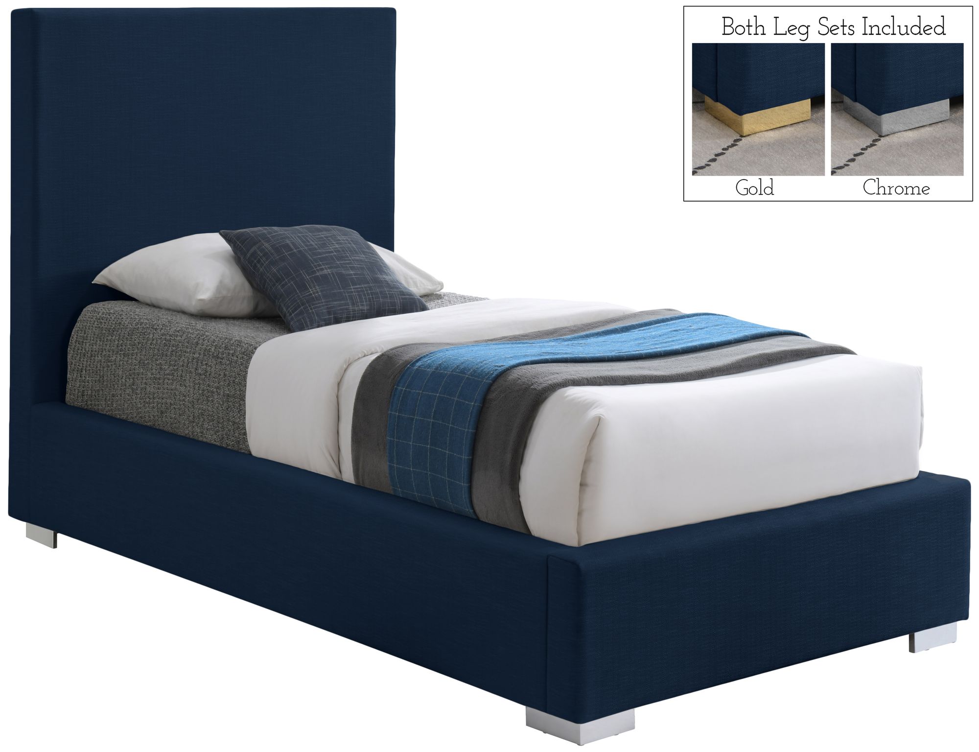 Crosby Linen Fabric Twin Size Bed