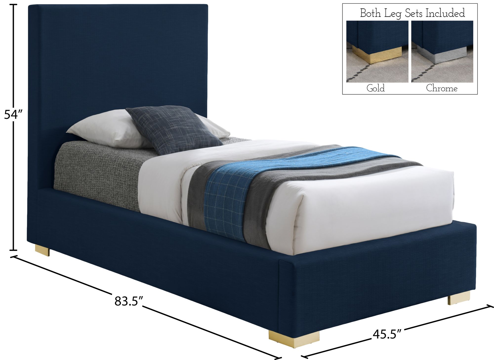 Crosby Linen Fabric Twin Size Bed