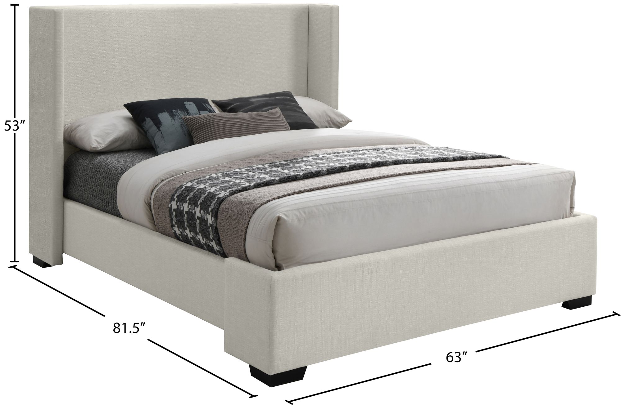 Oxford Linen Full Size Bed
