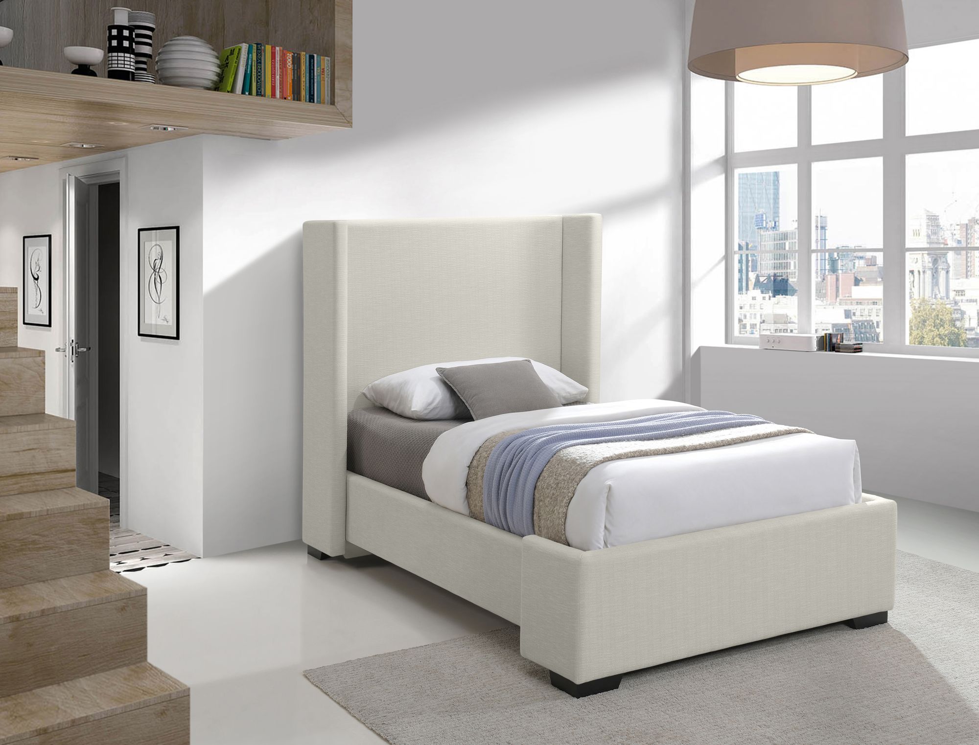 Oxford Linen Twin Size Bed