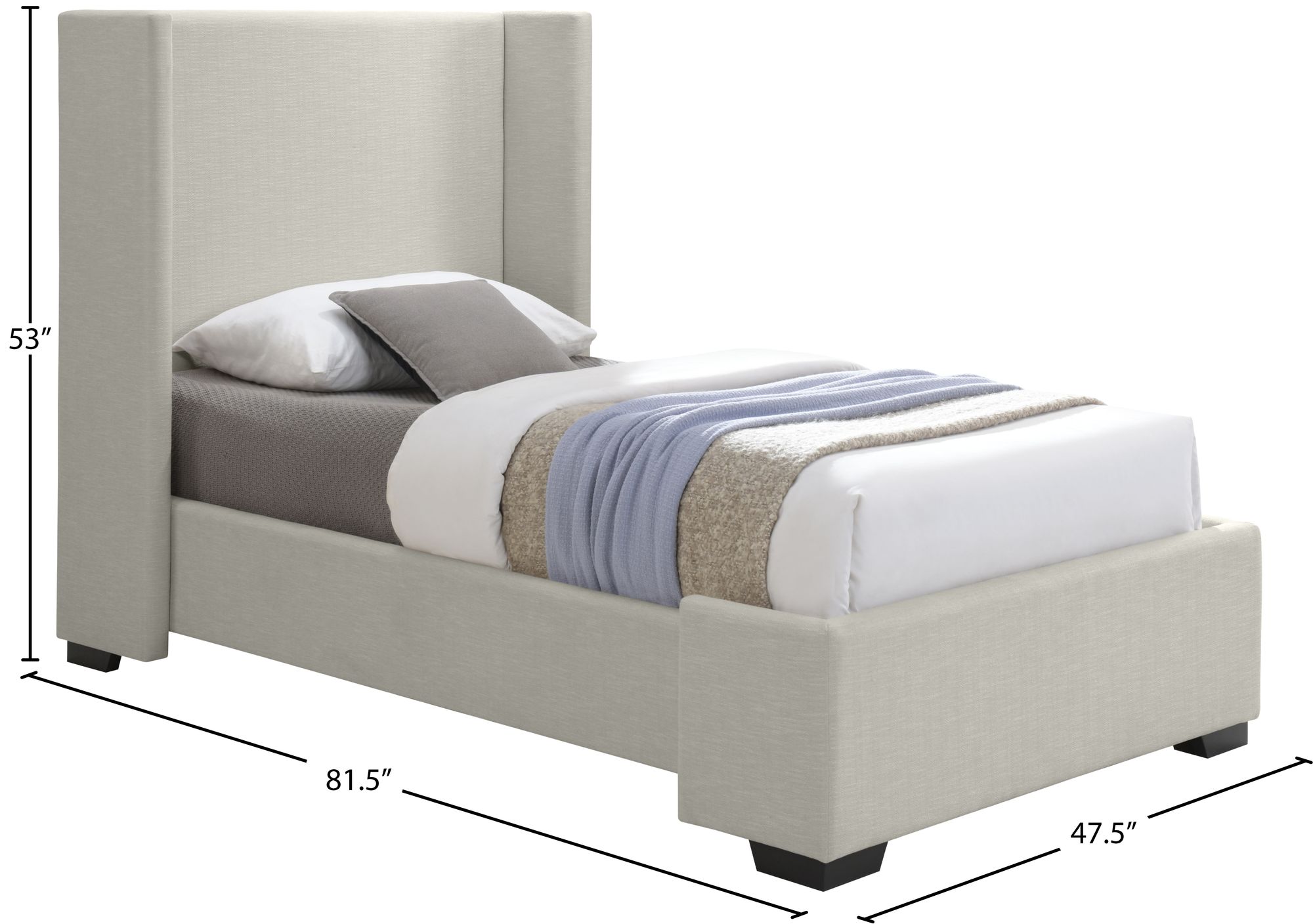 Oxford Linen Twin Size Bed