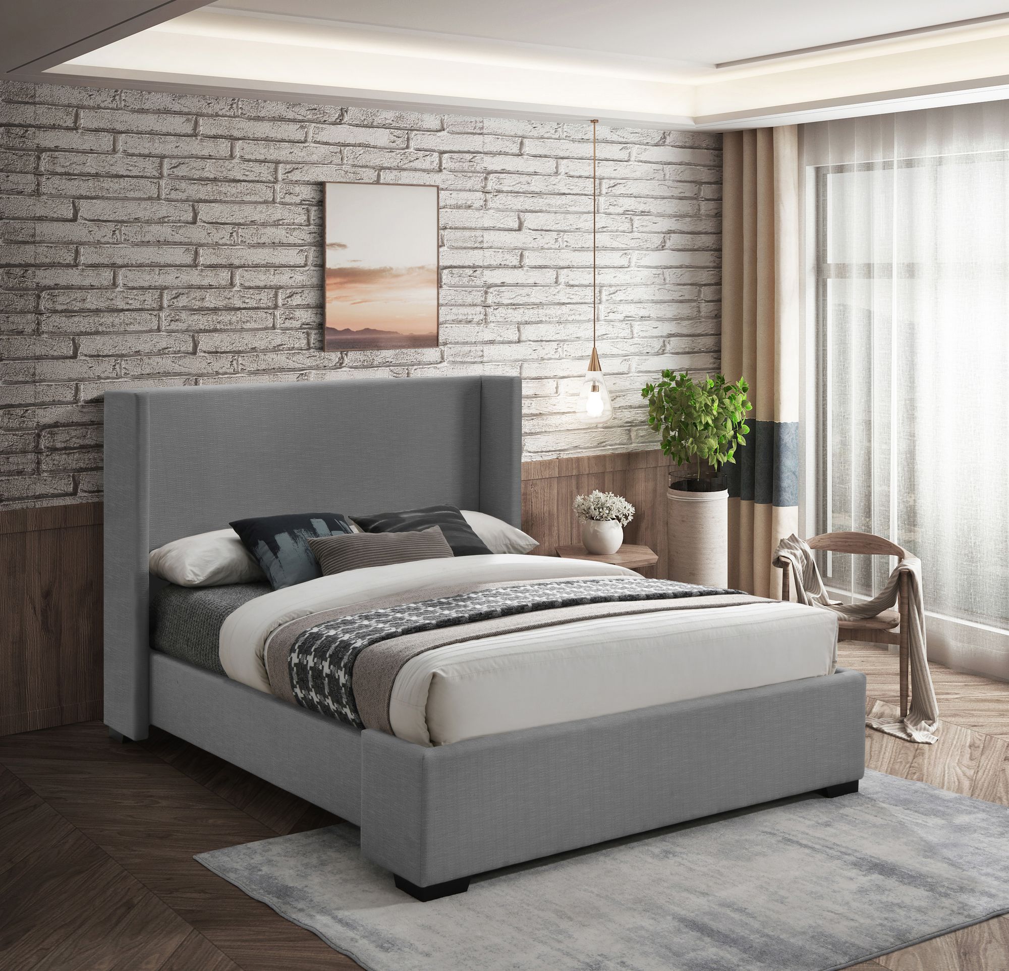 Oxford Linen King Size Bed