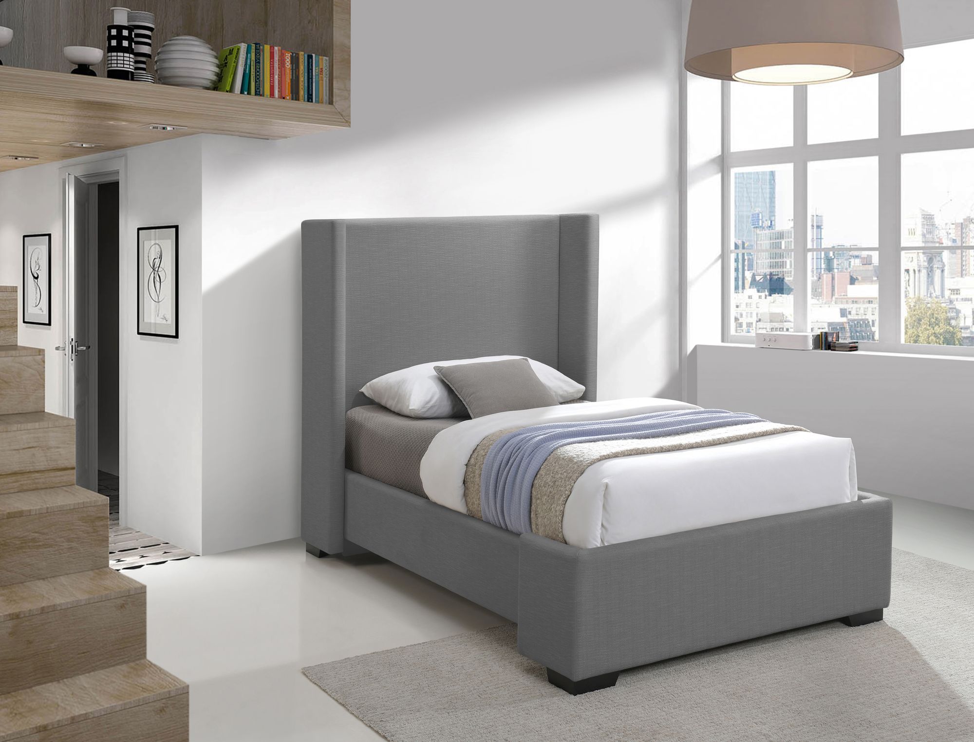 Oxford Linen Twin Size Bed