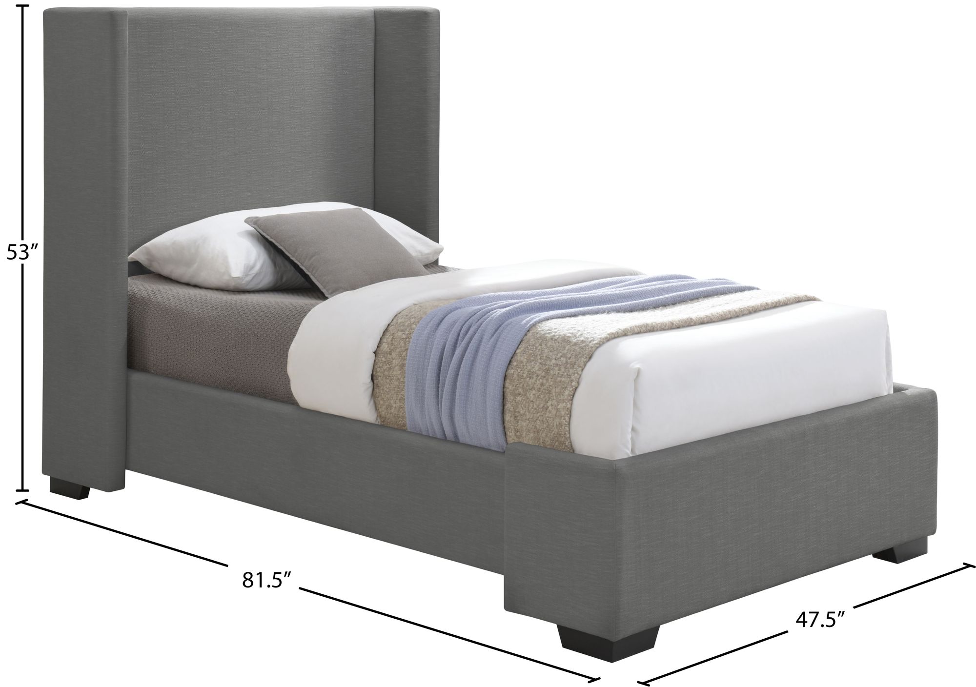 Oxford Linen Twin Size Bed