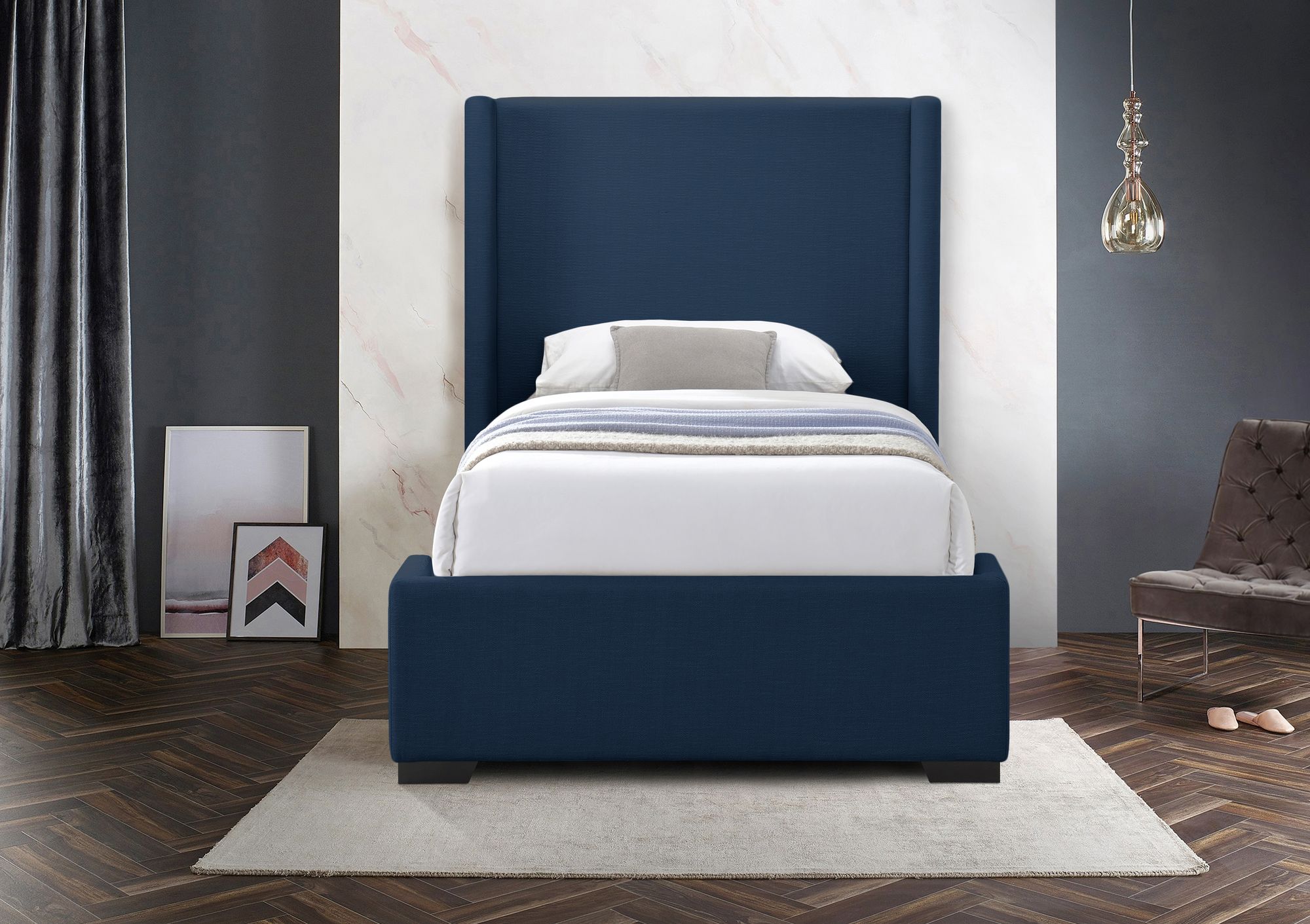 Oxford Linen Twin Size Bed