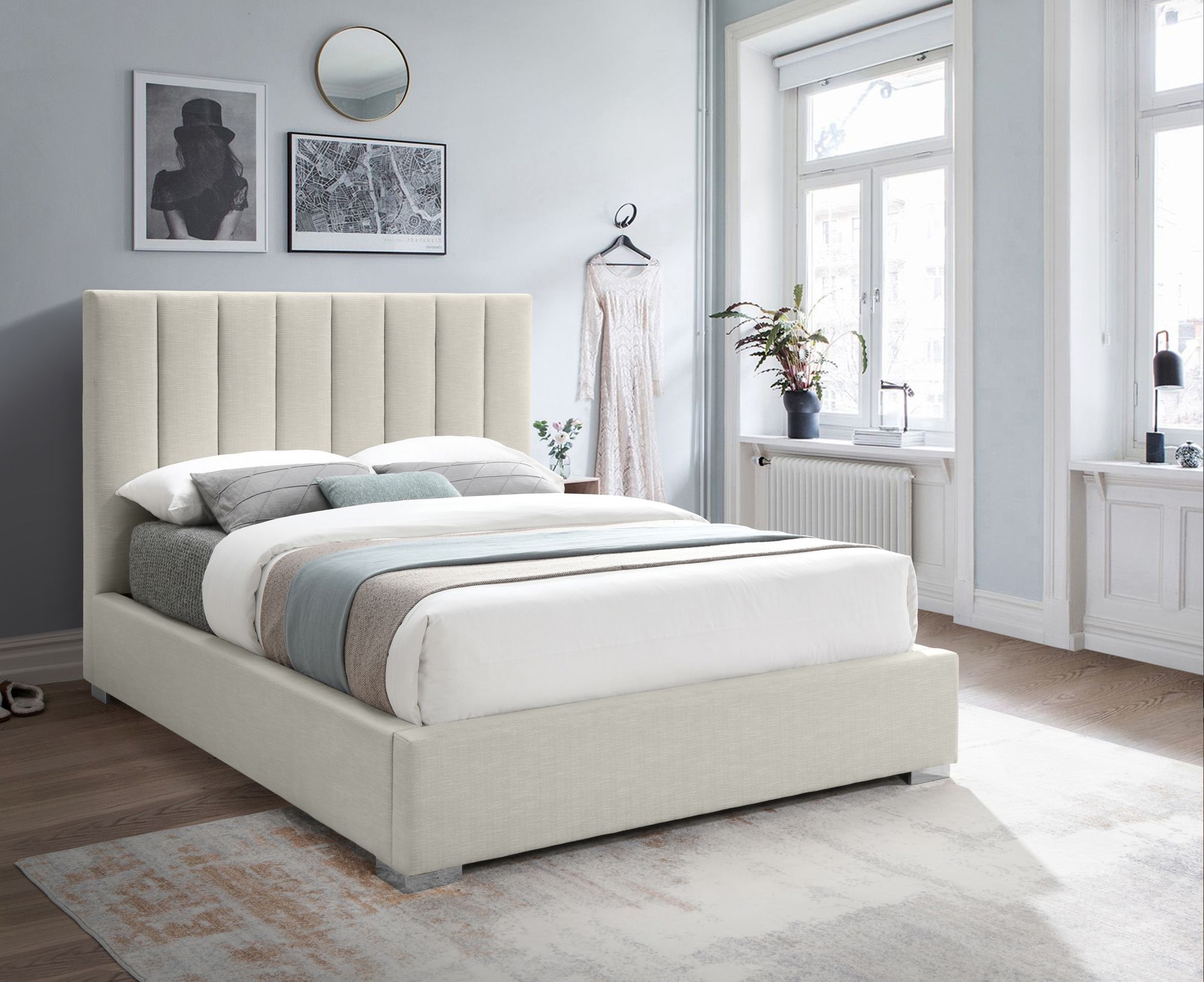 Pierce Linen Full Size Bed