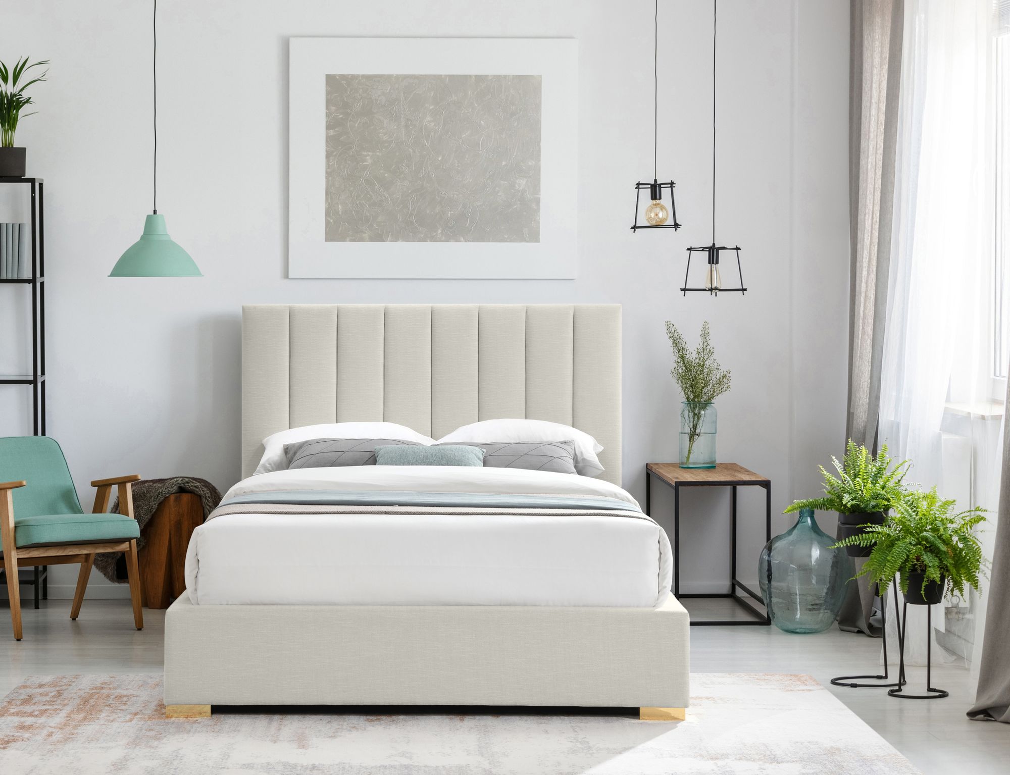 Pierce Linen Full Size Bed