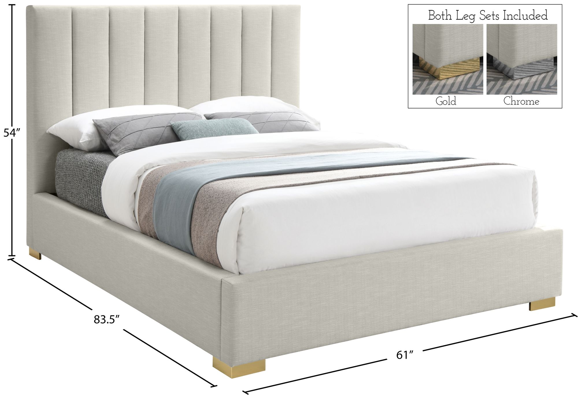 Pierce Linen Full Size Bed