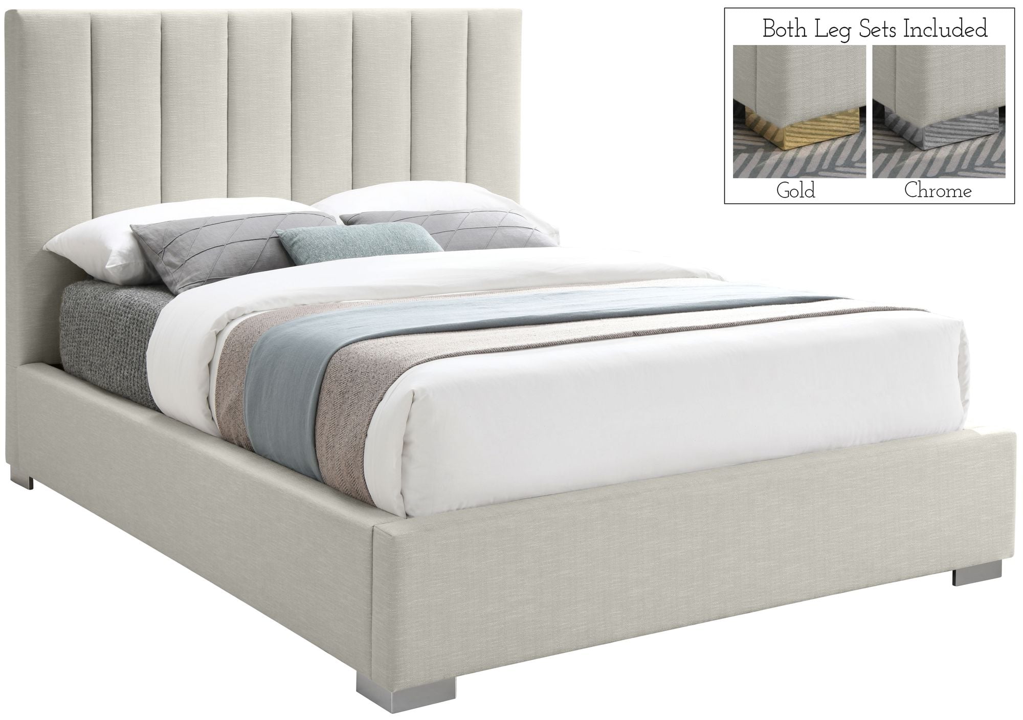Pierce Linen King Size Bed