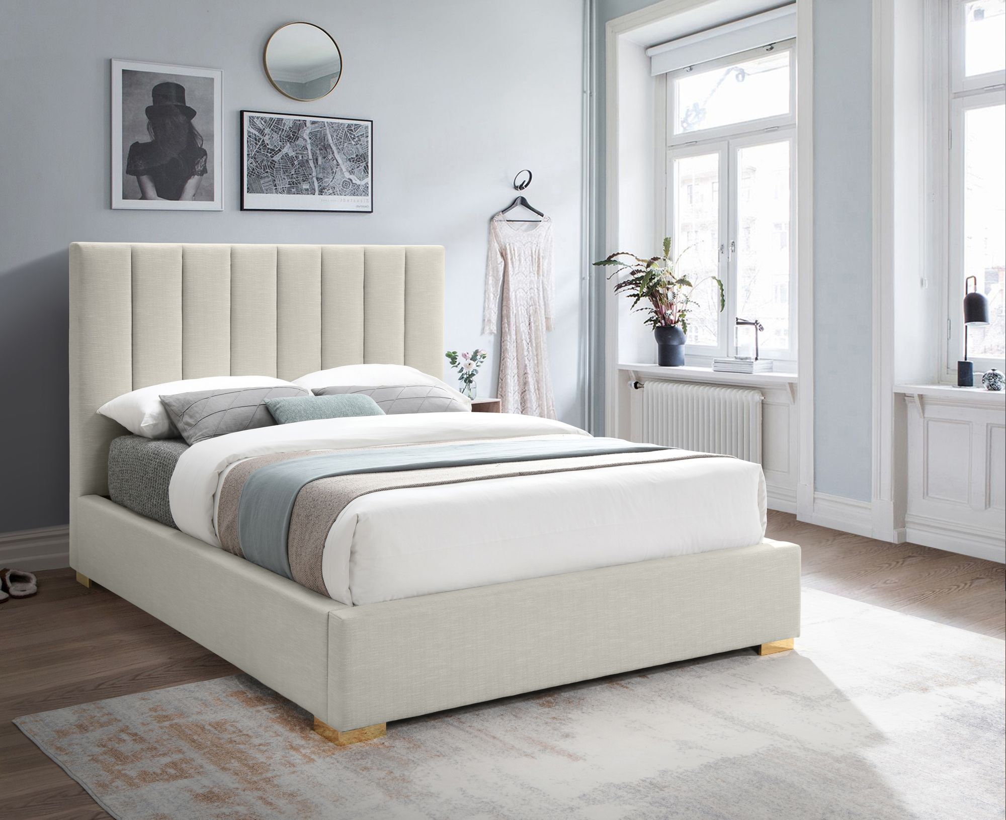 Pierce Linen King Size Bed