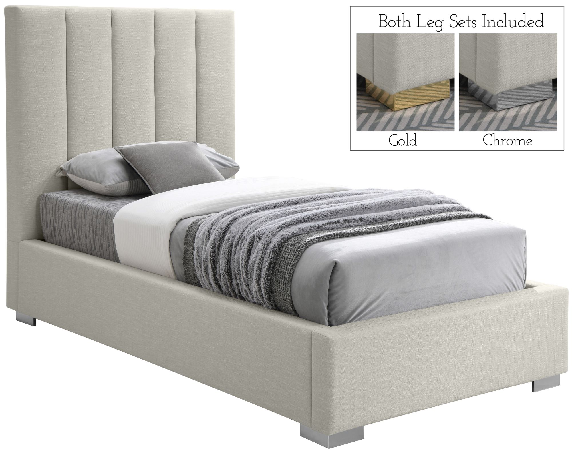 Pierce Linen Twin Size Bed