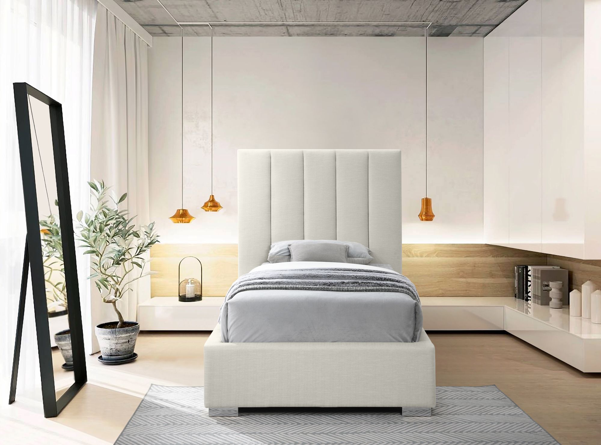 Pierce Linen Twin Size Bed
