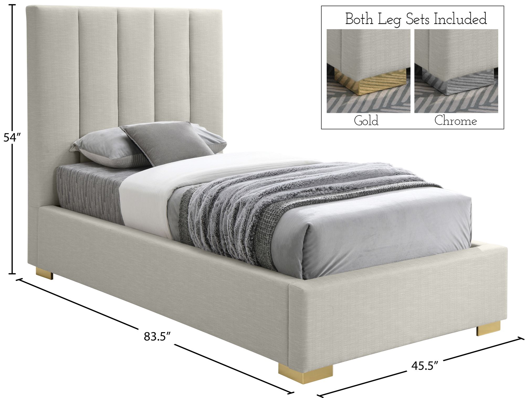 Pierce Linen Twin Size Bed