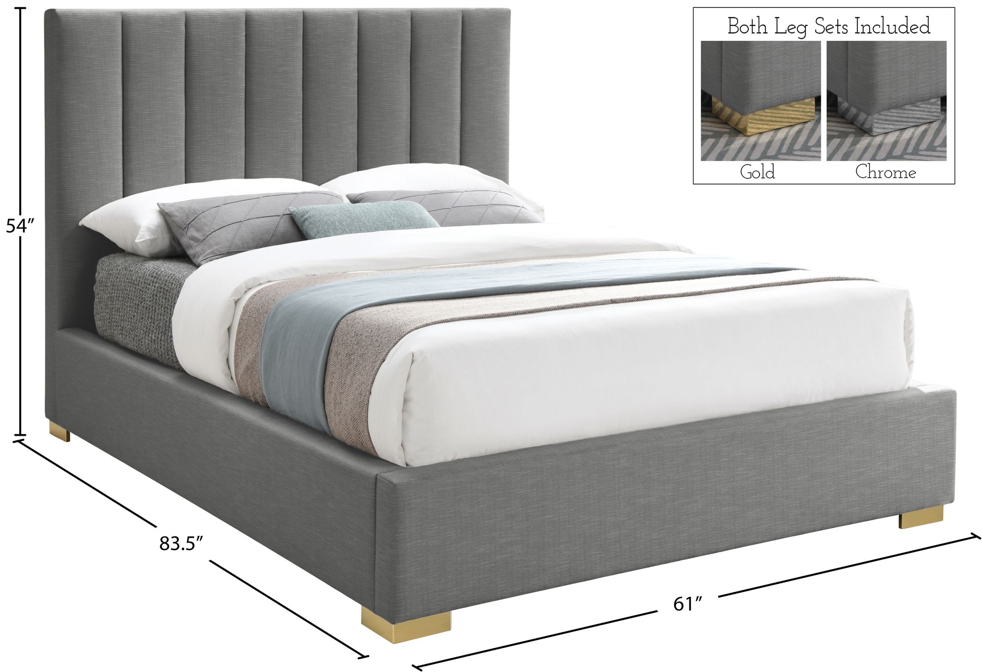 Pierce Linen Full Size Bed