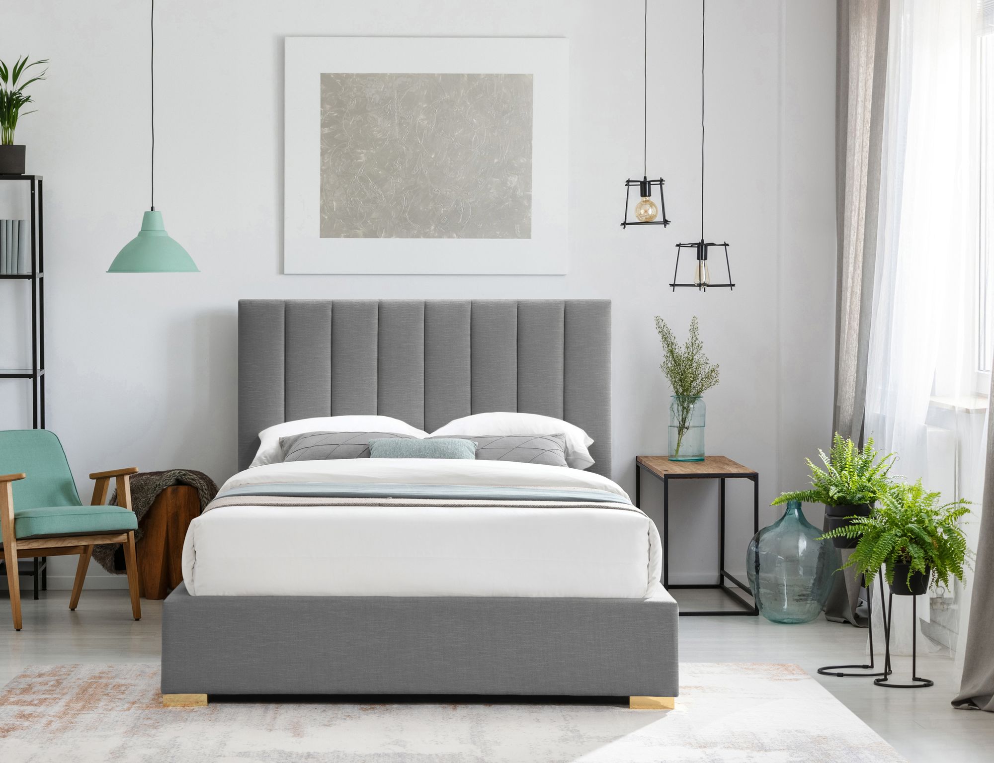 Pierce Linen King Size Bed