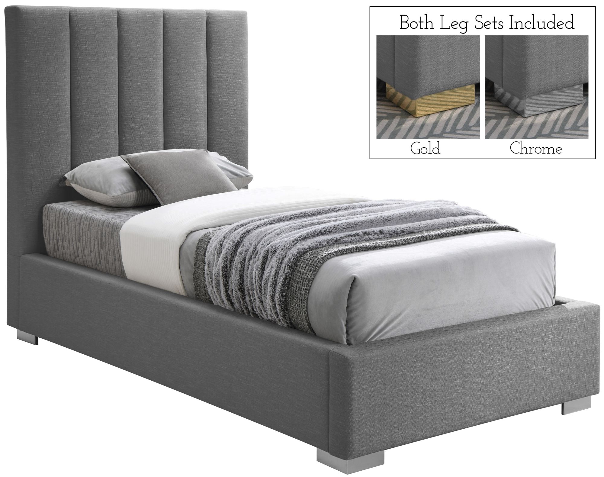 Pierce Linen Twin Size Bed