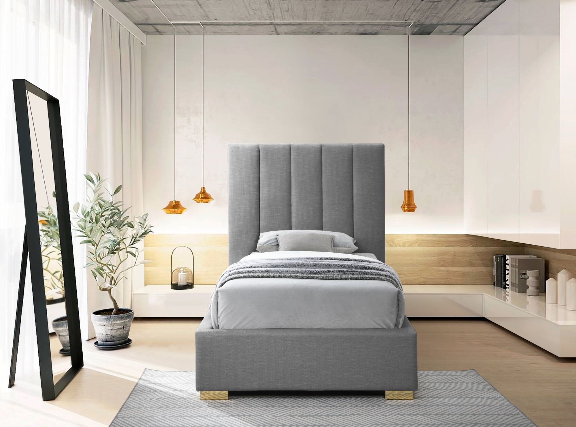 Pierce Linen Twin Size Bed