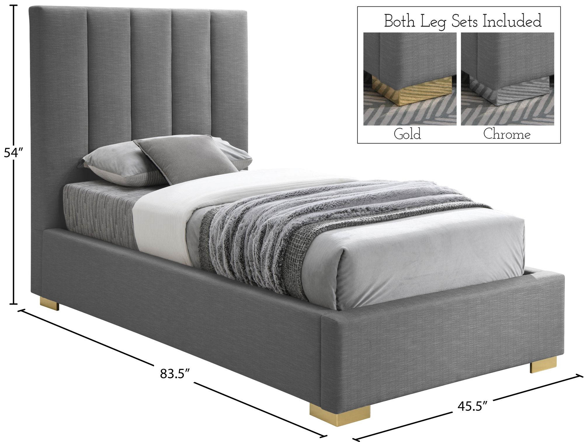 Pierce Linen Twin Size Bed