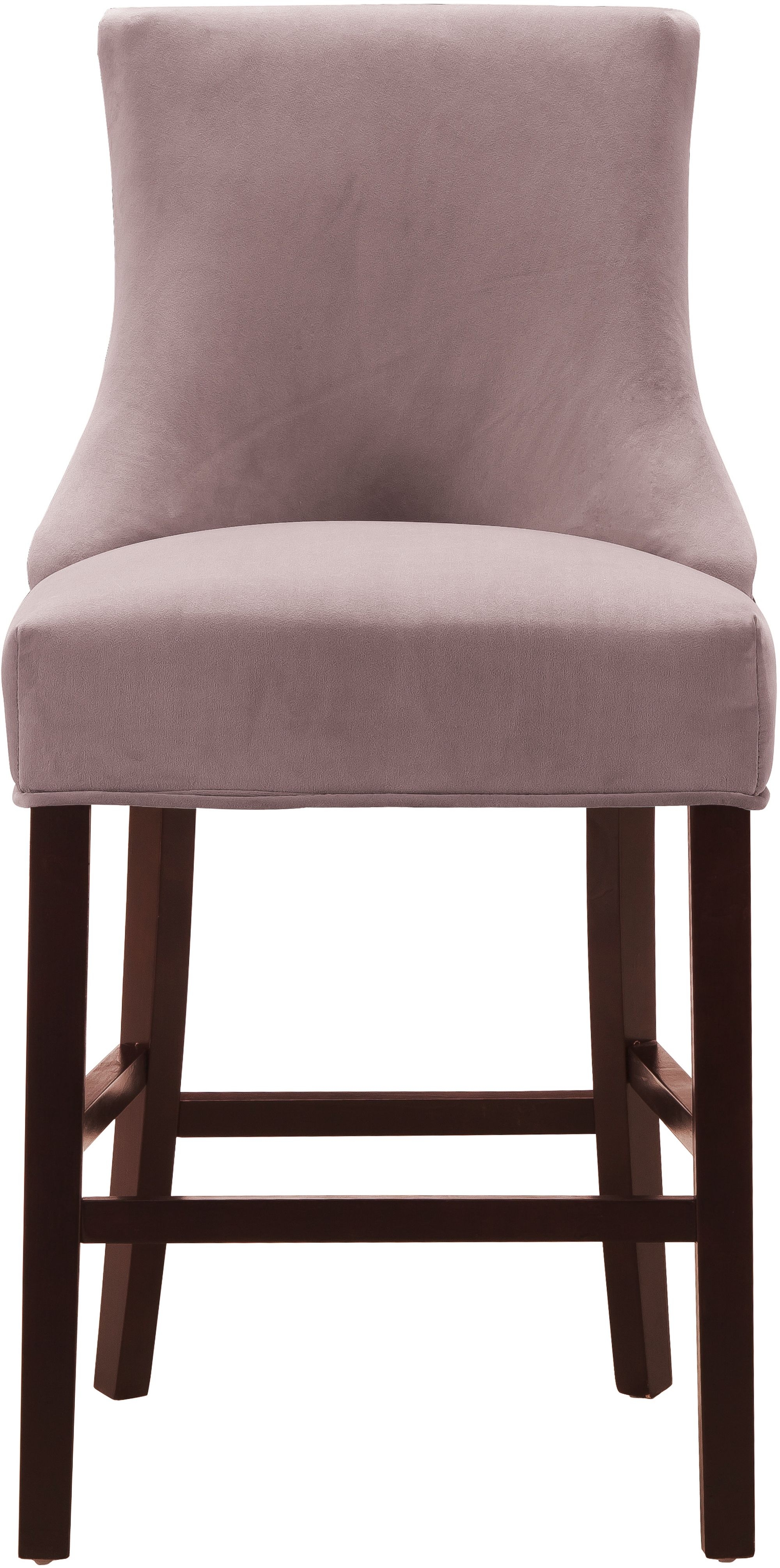 Hannah Velvet Counter Stool with Cherry Finish Wood Legs