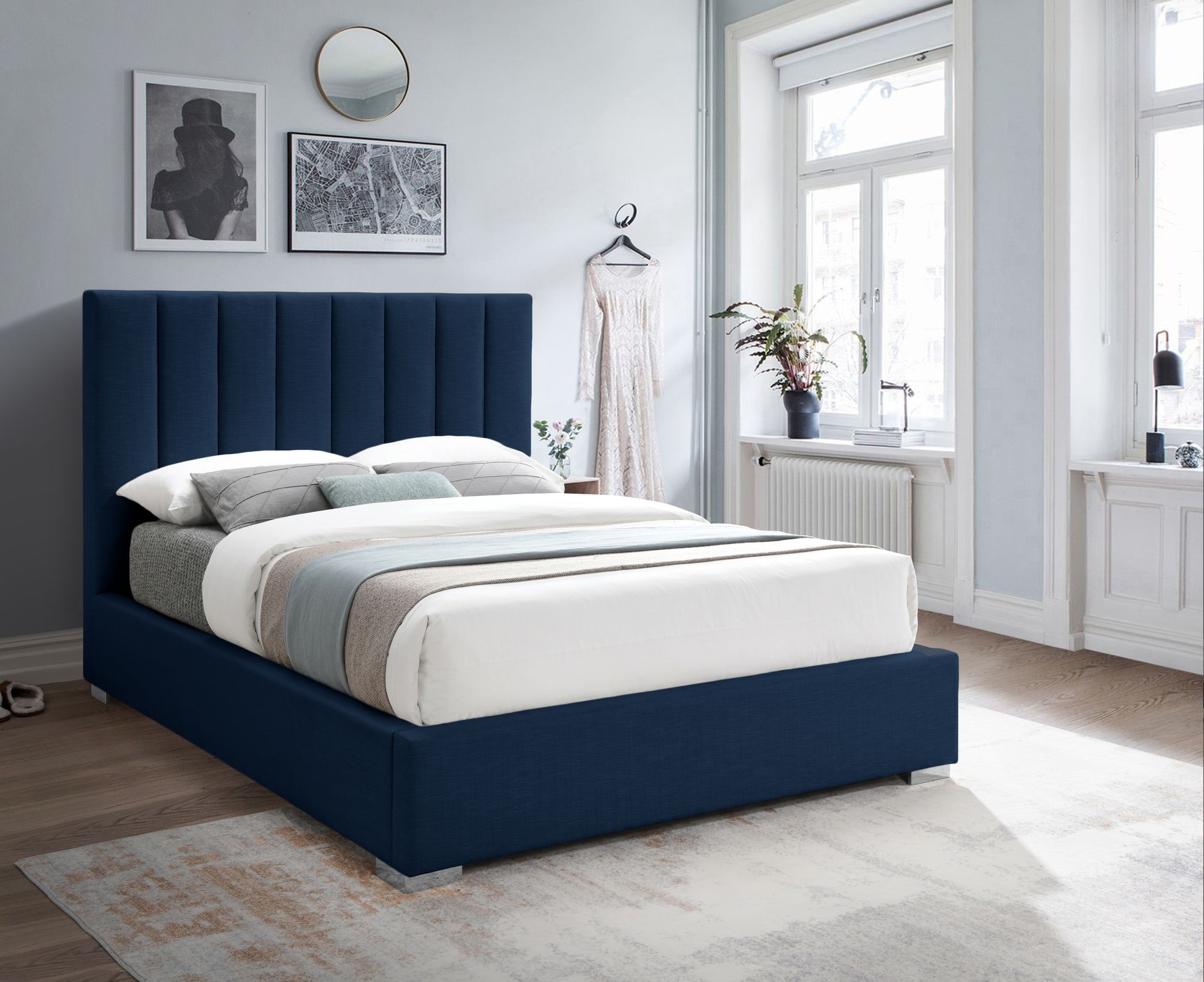 Pierce Linen King Size Bed