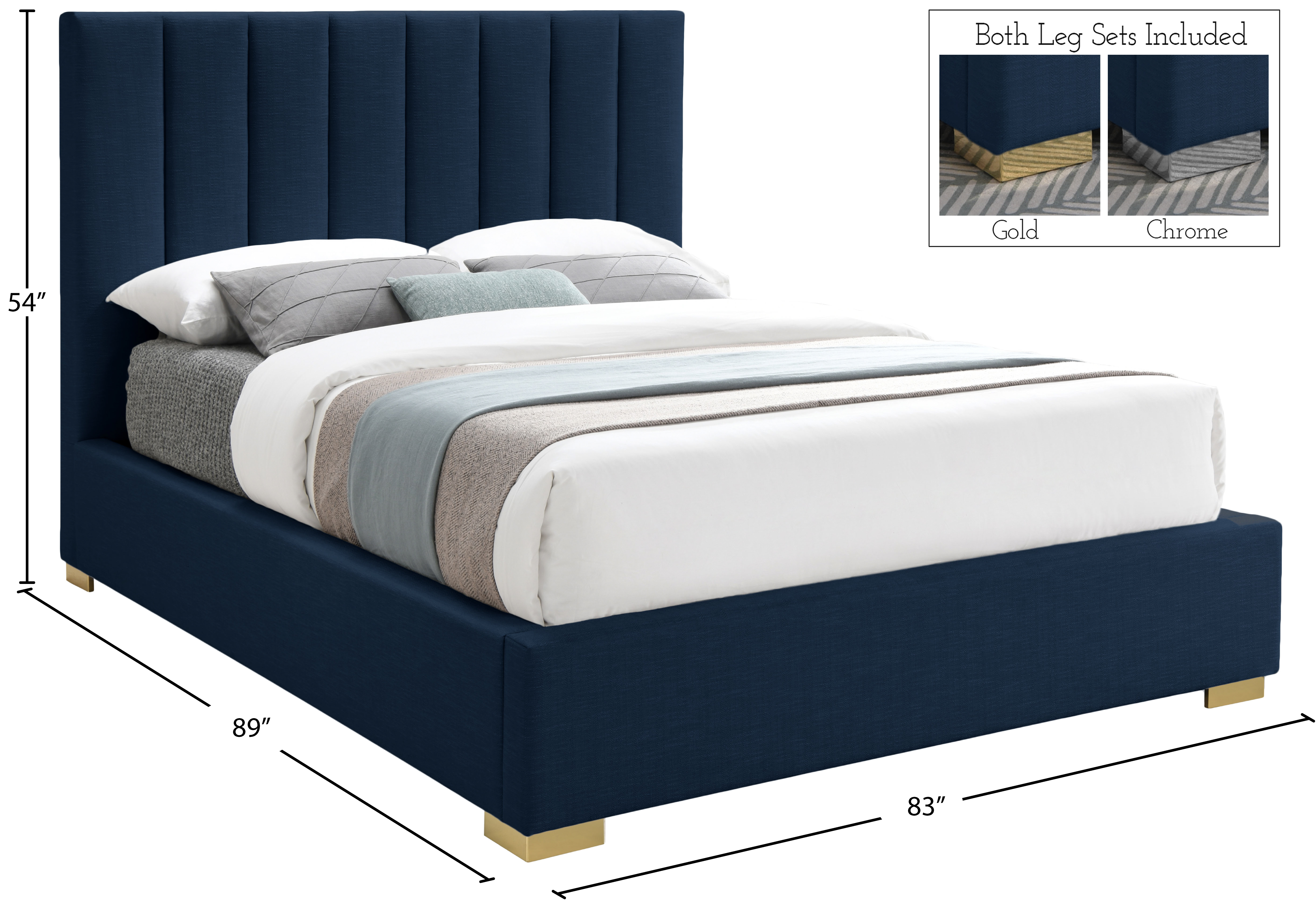 Pierce Linen King Size Bed