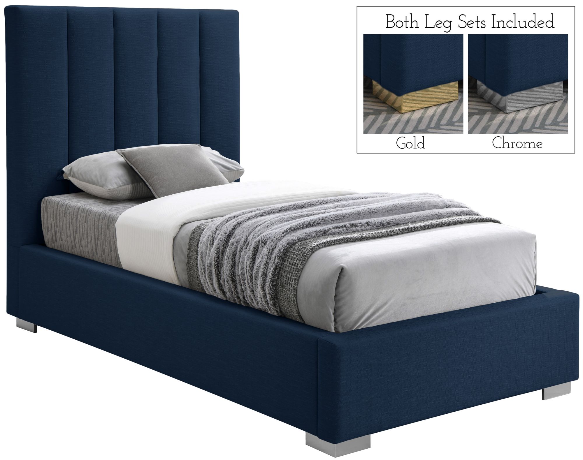 Pierce Linen Twin Size Bed