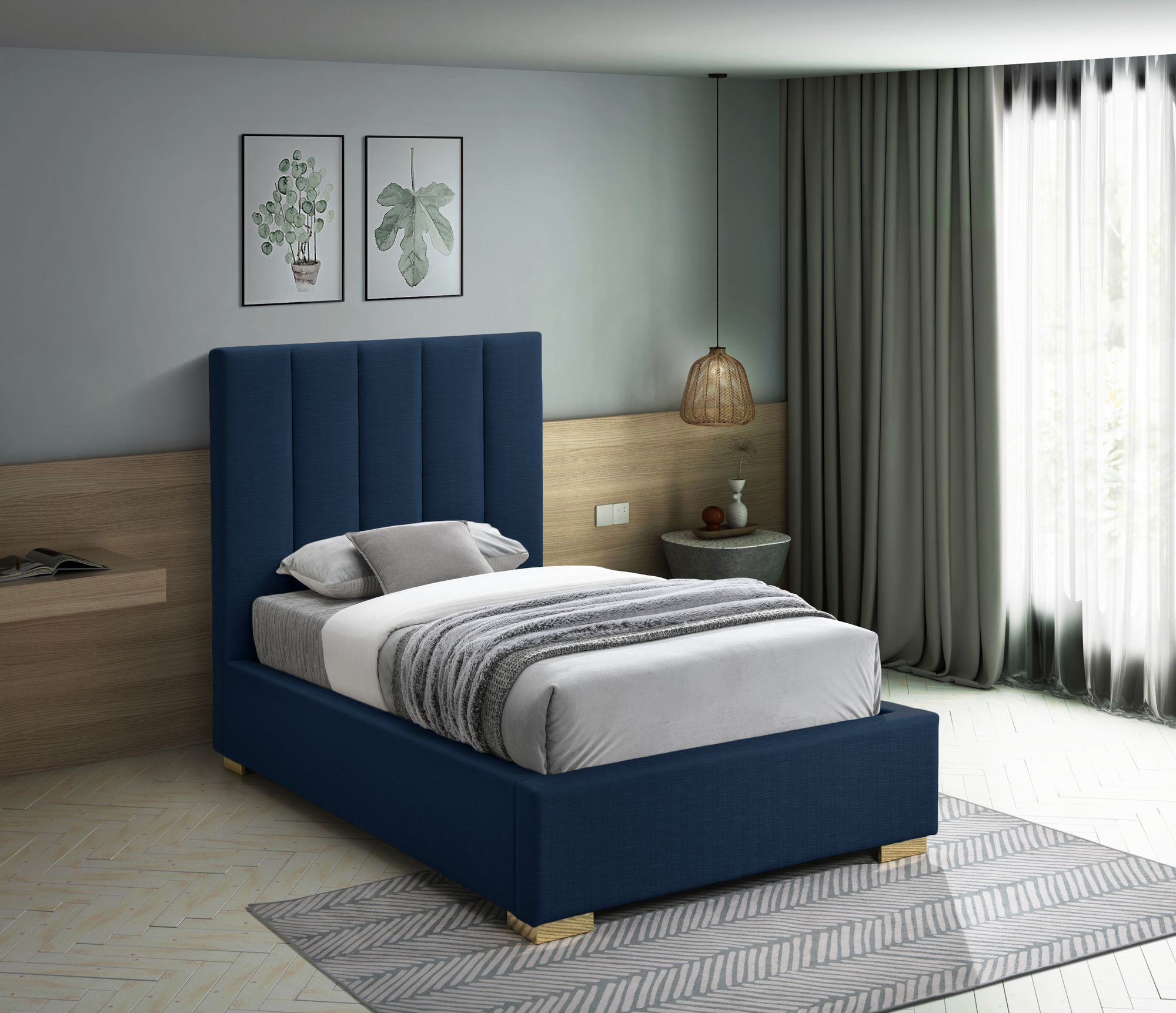 Pierce Linen Twin Size Bed