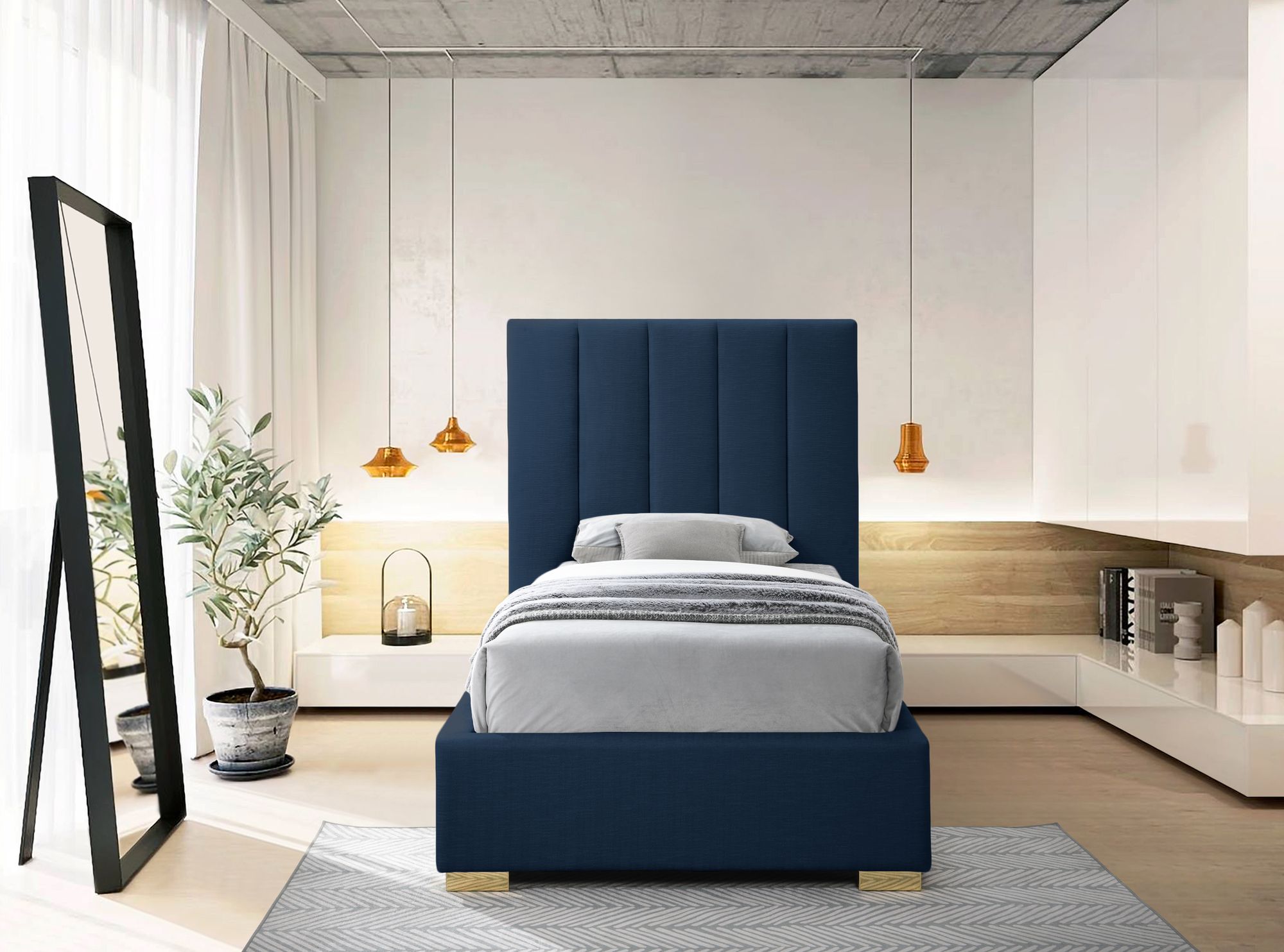 Pierce Linen Twin Size Bed